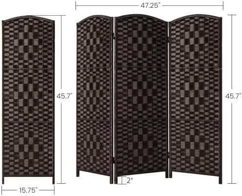 Brown Rattan 3-Panel Room Divider Screen - photo 2