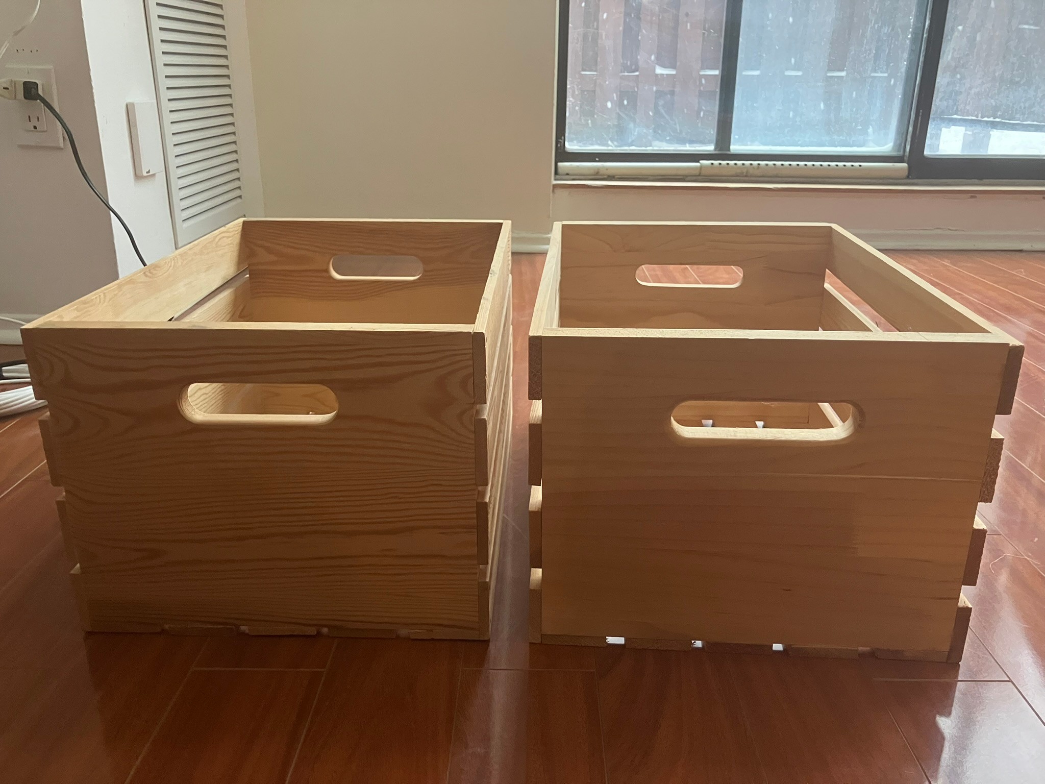 Wooden Storage Crates - Set of 2