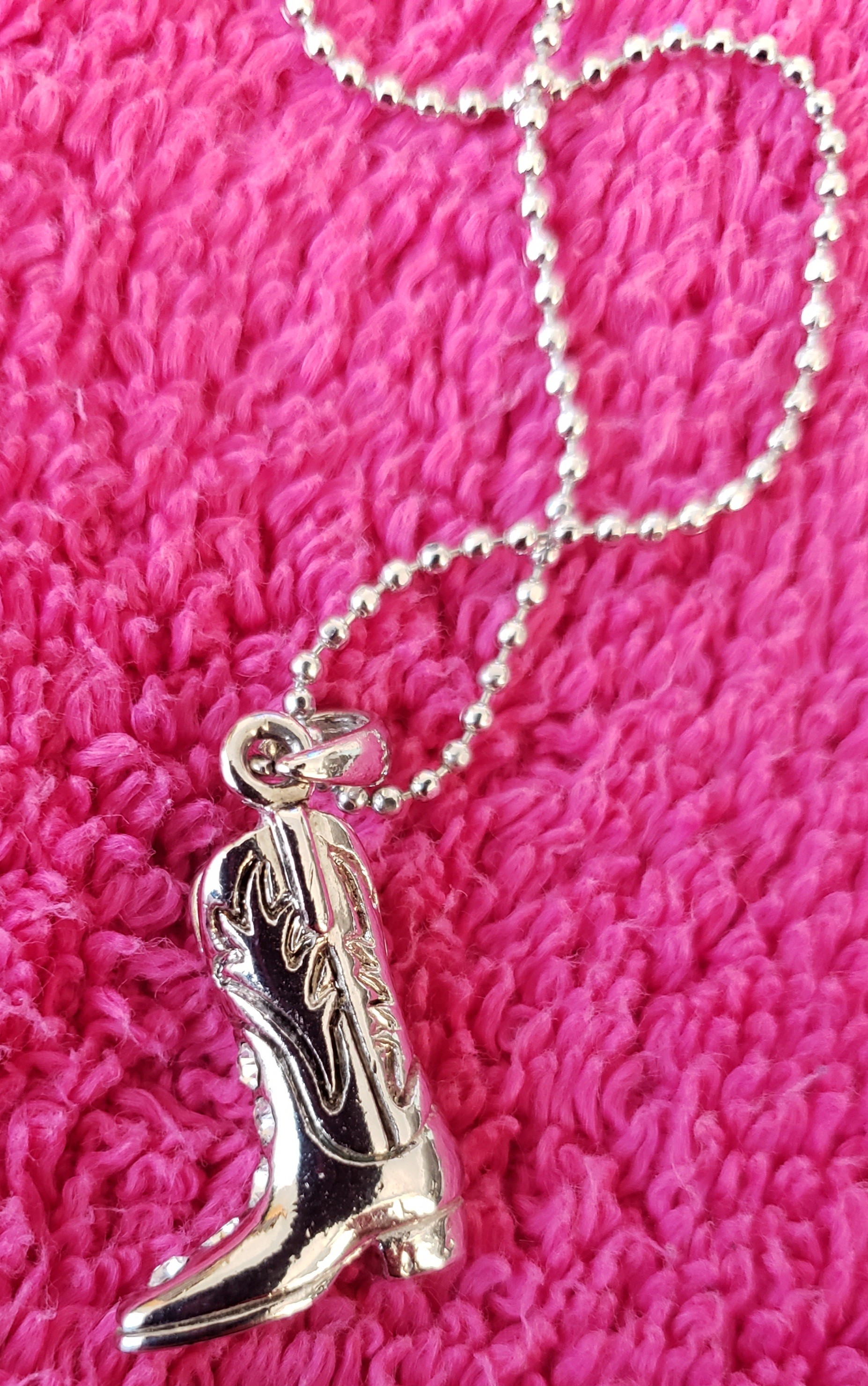Cowboy Boot Silver Color Necklace - photo 3