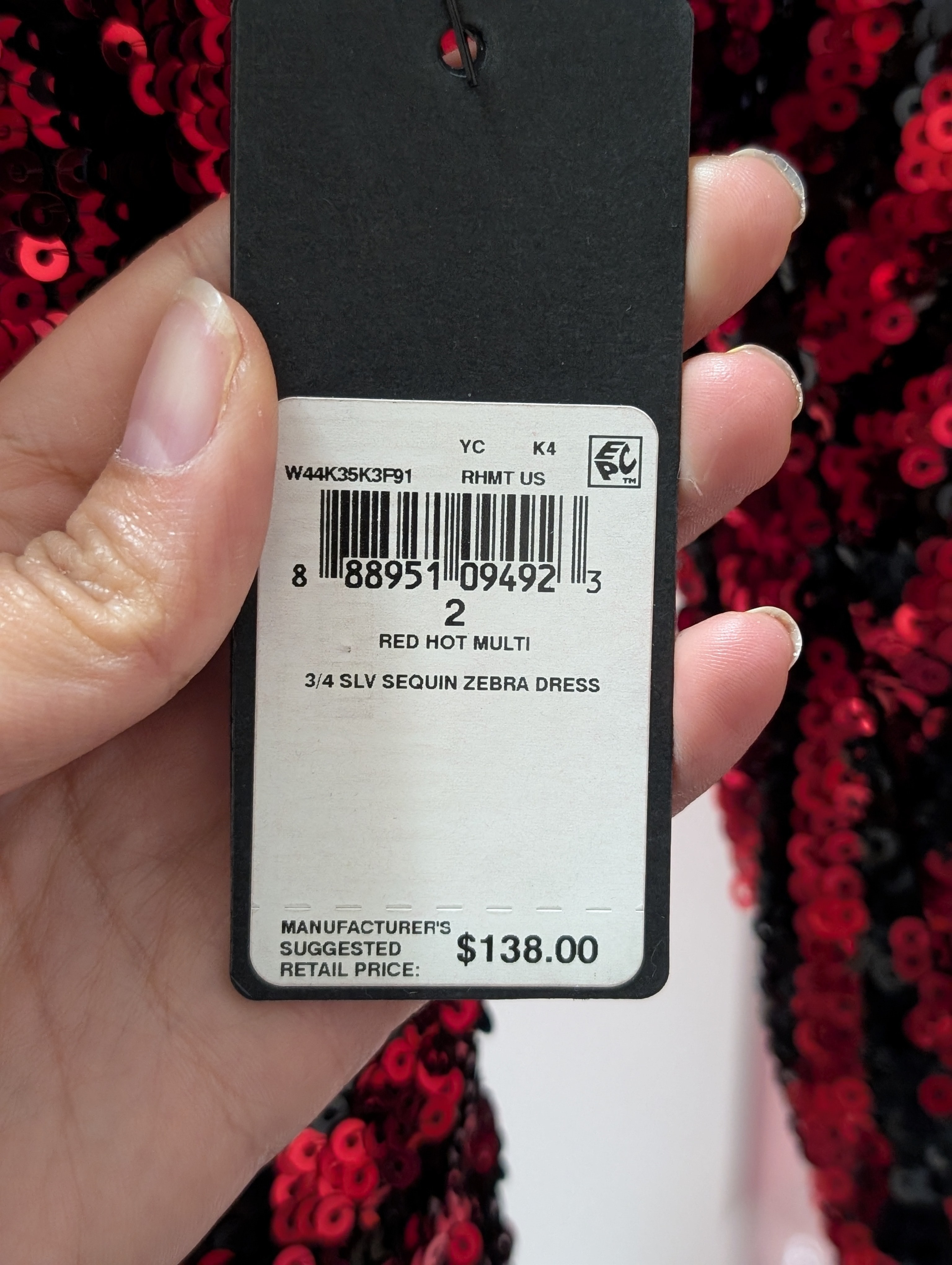 Size 2 GUESS Red & Black Sequin Dress - photo 4