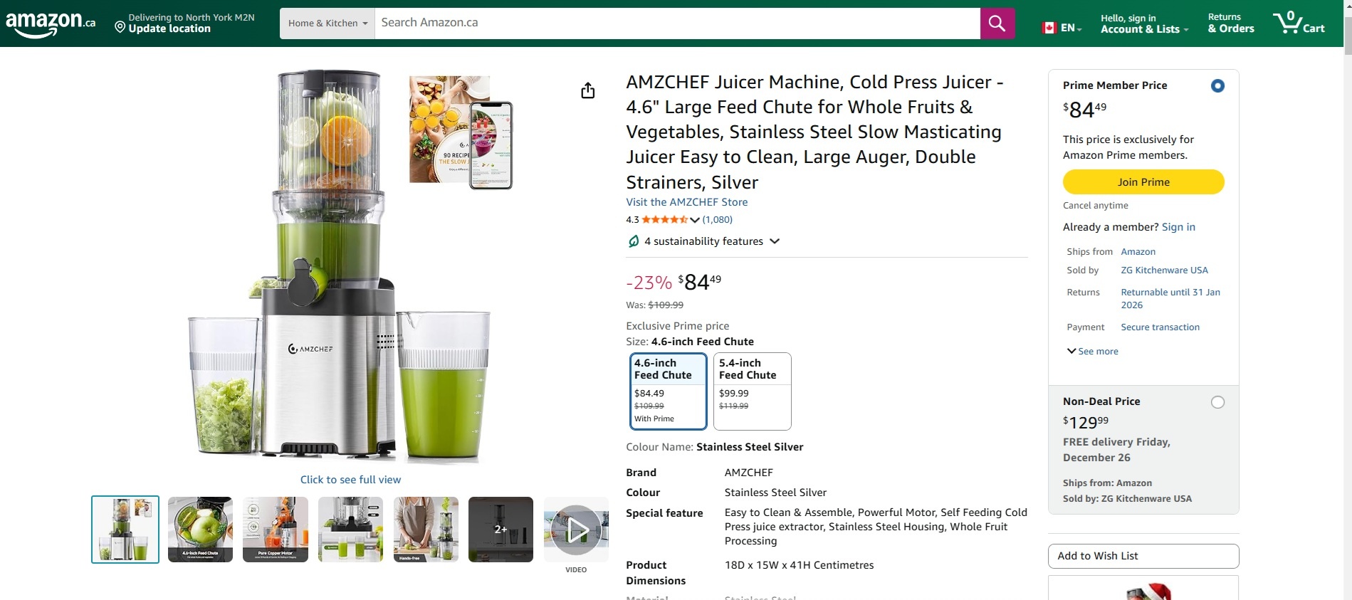 AMZCHEF Juicer Machine, Cold Press Juicer - photo 3