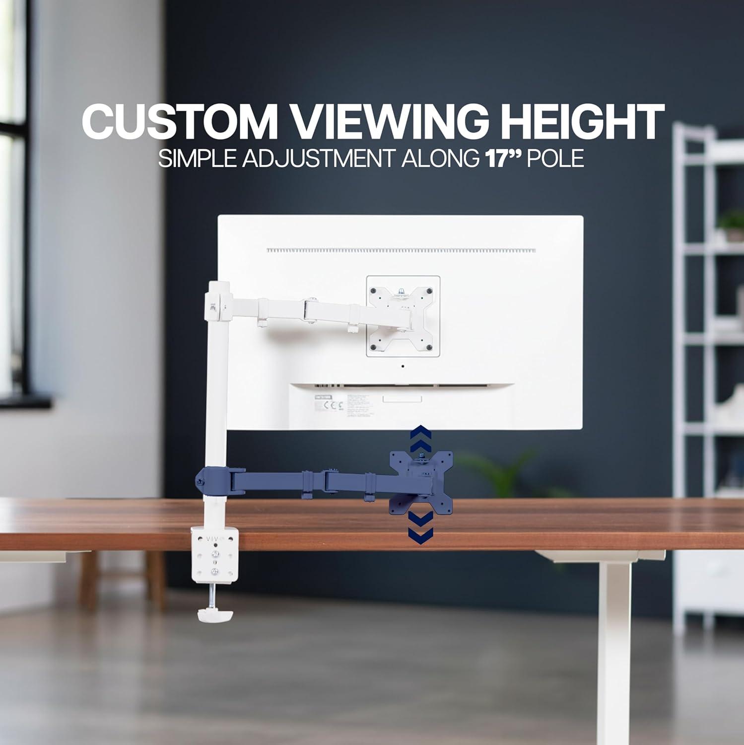 New White Monitor Desk Mount - Up to 32" - photo 3