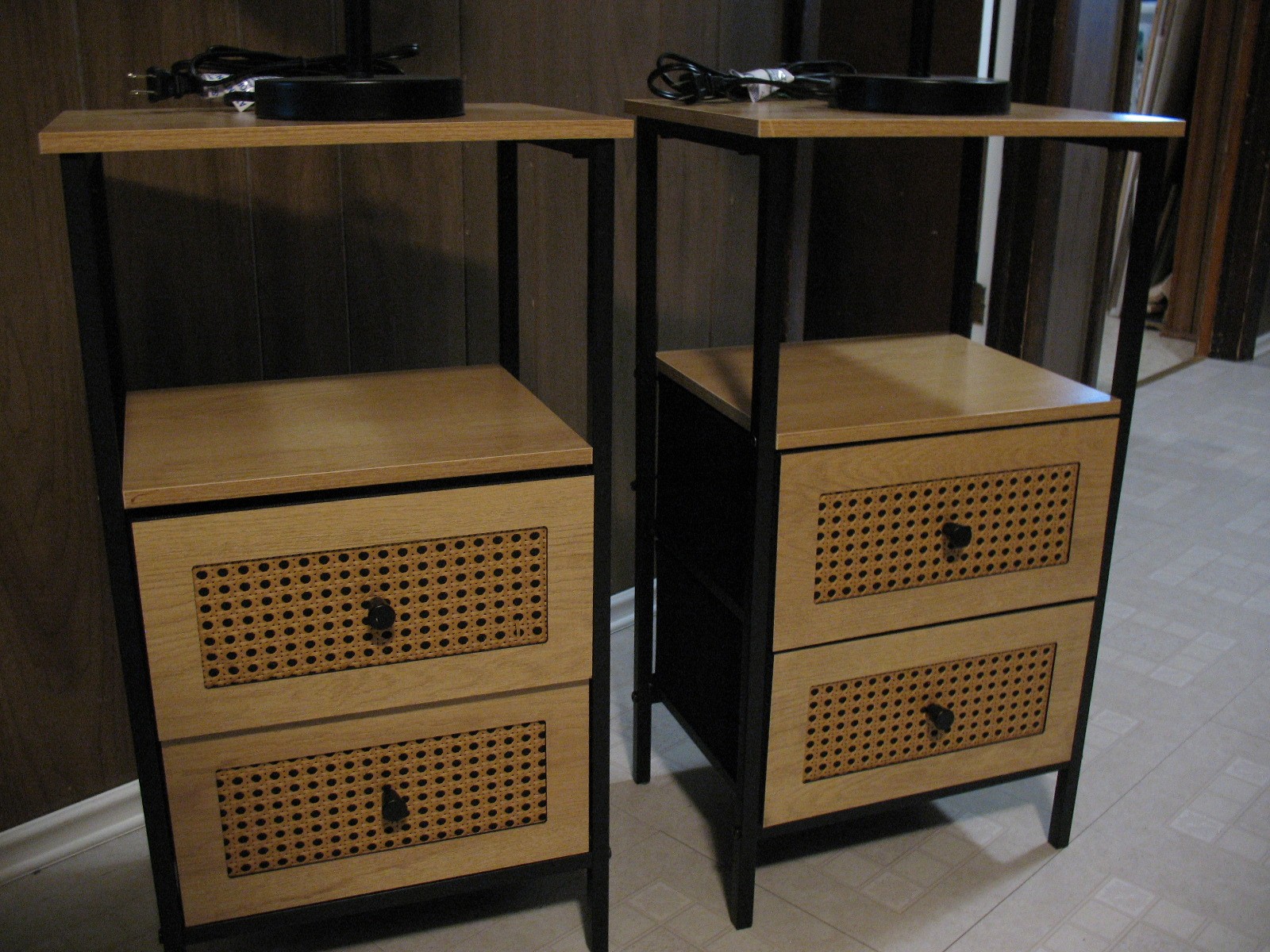 2 Bamboo End Tables, BRAND NEW, Free 2 New Lamps - photo 4