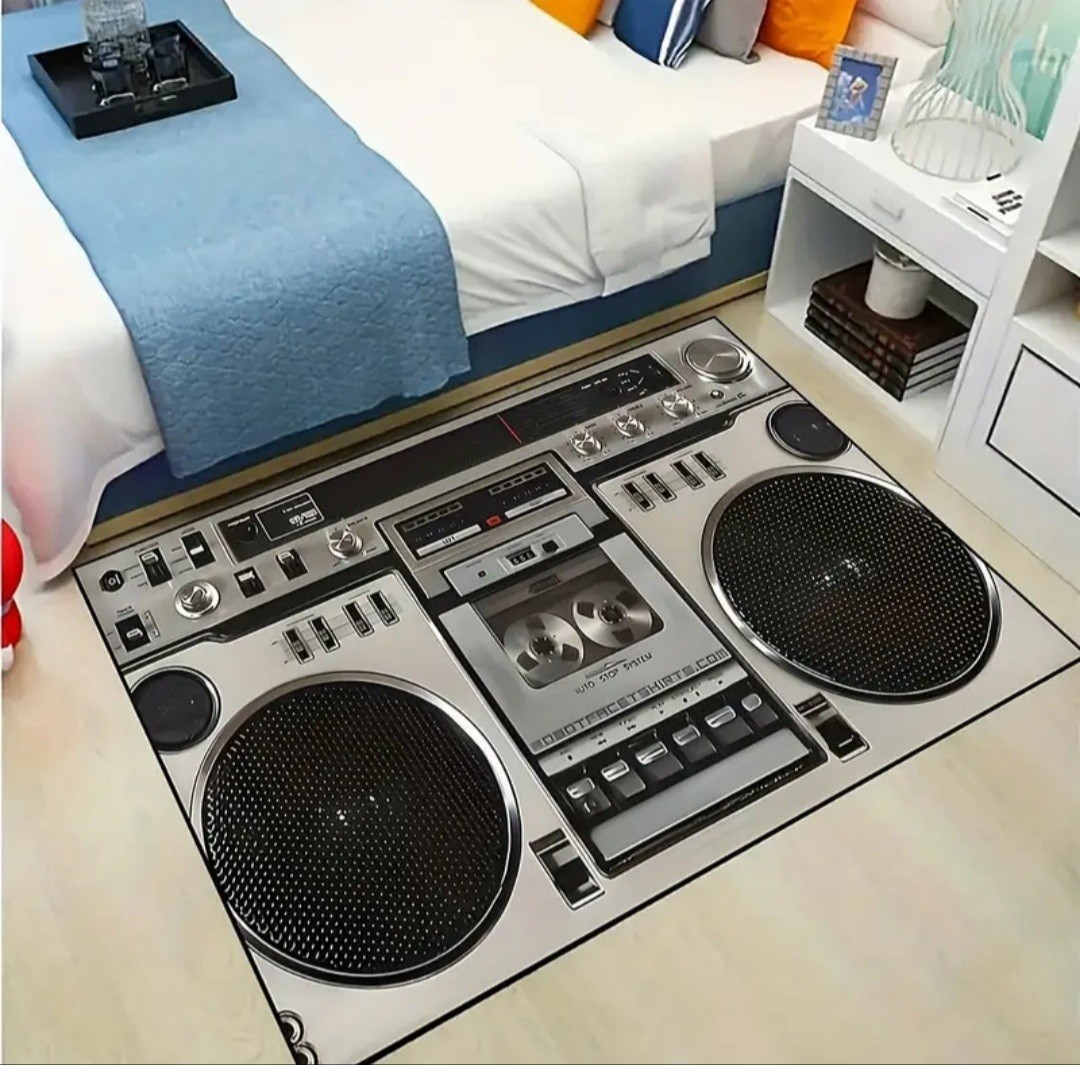 Retro Boombox Print Rug