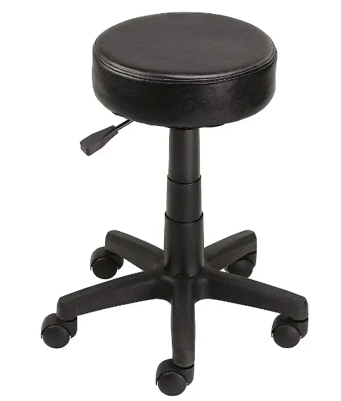 Black Round Rolling Stool with 5 casters