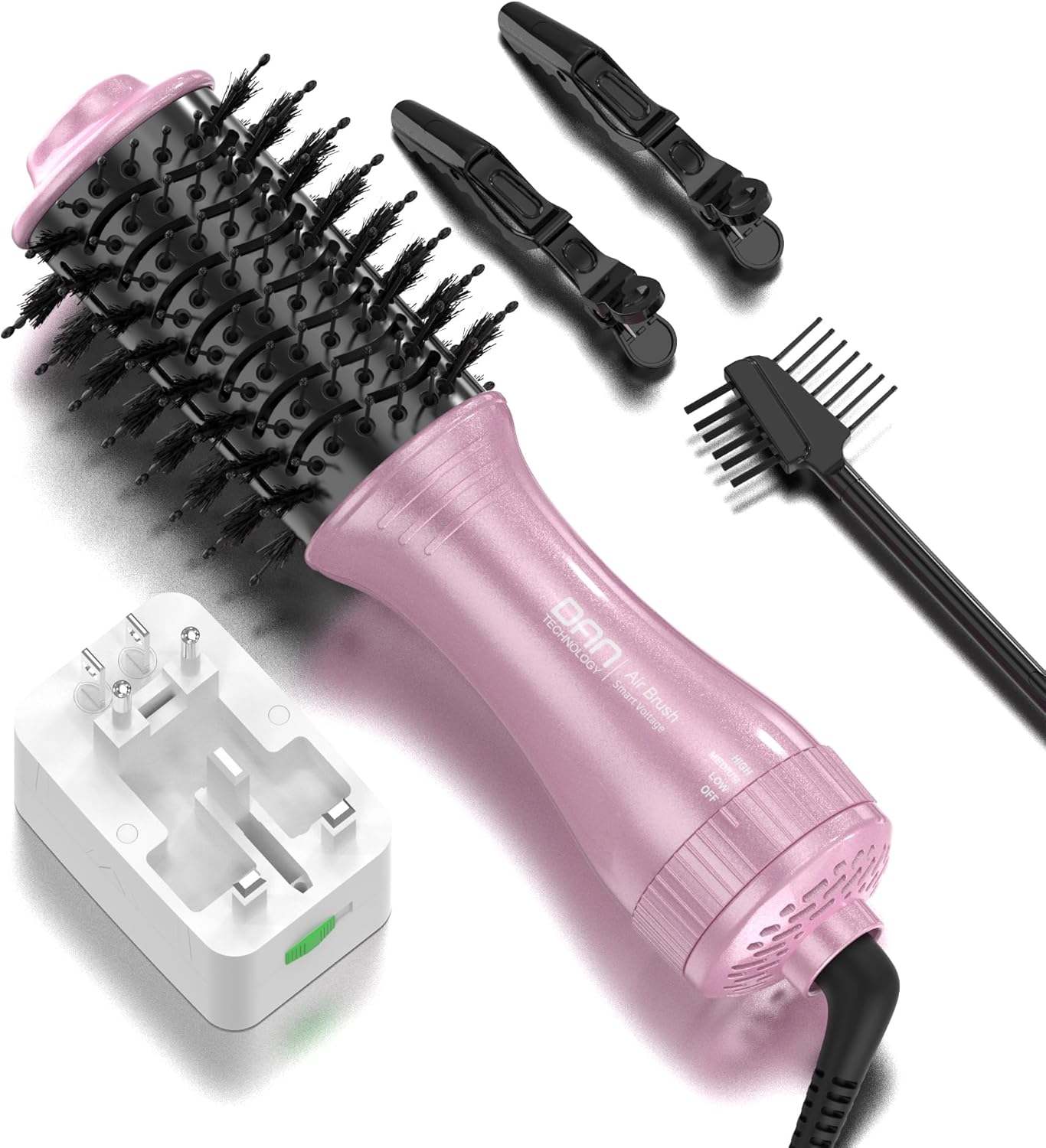 DAN Hot Air Brush - One Step Hair Dryer & Volumizer (NEW, Pink)