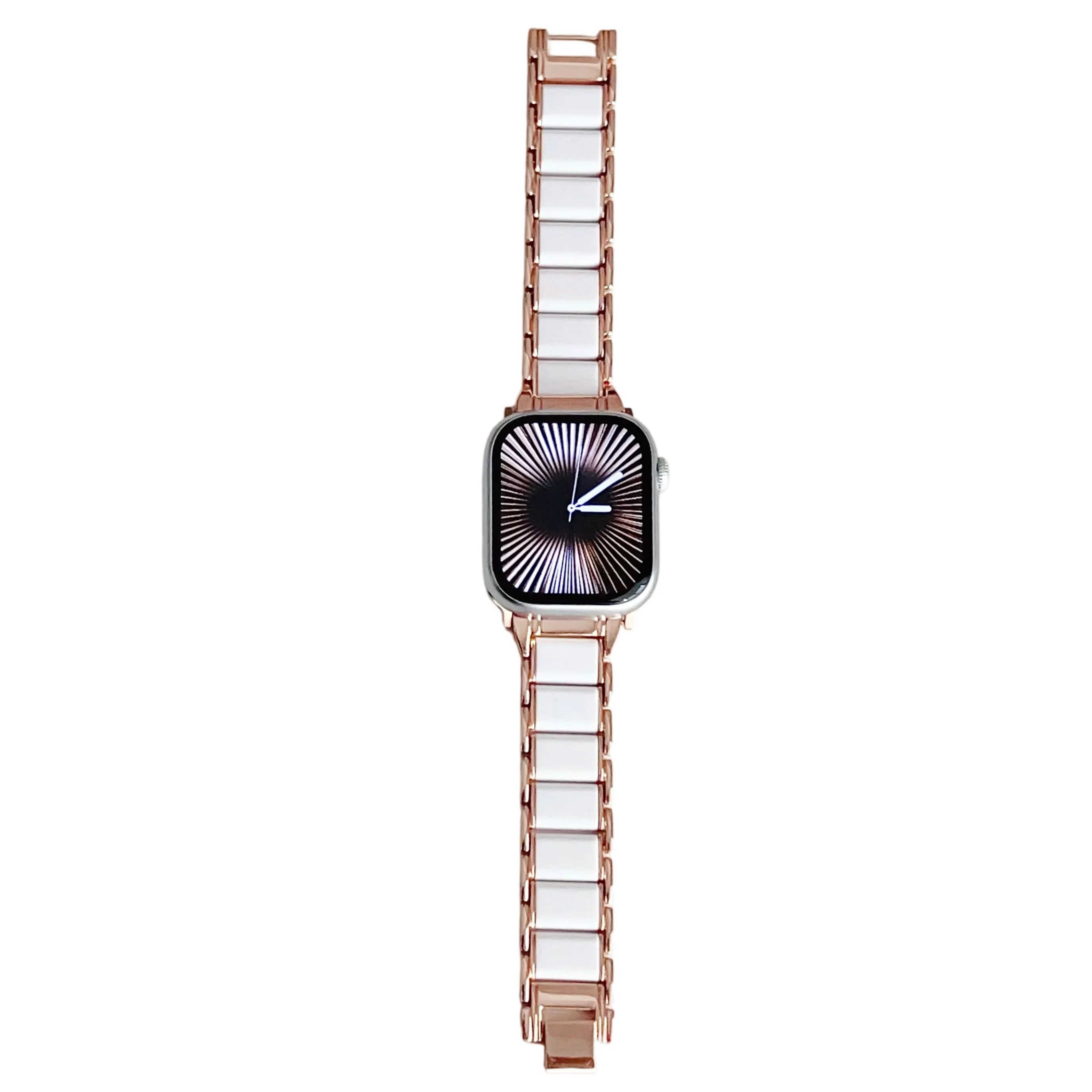 04-RG Rose Gold Metal + Resin Link Replacement iWatch Strap