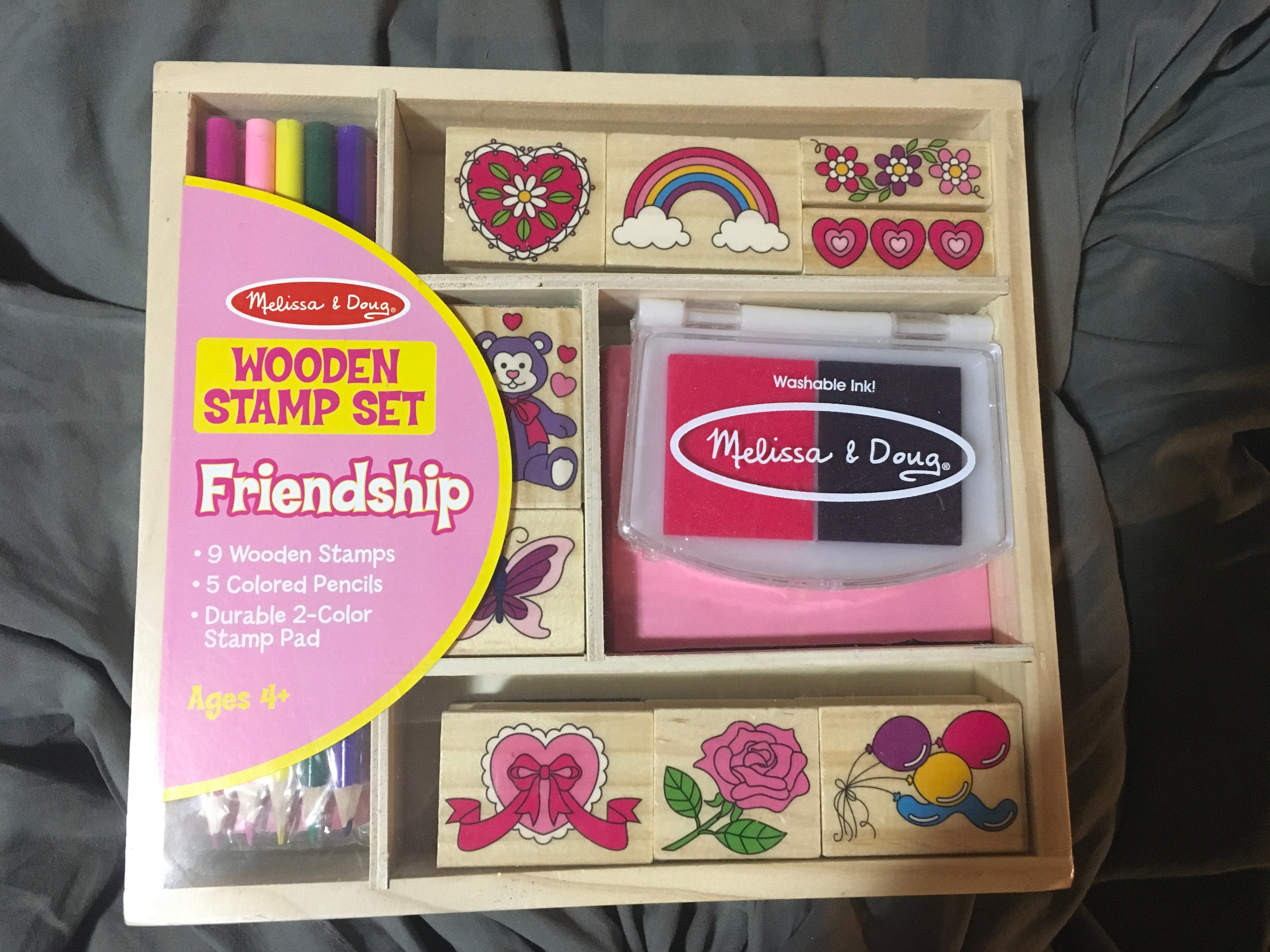 Melissa & Doug Friendship Wooden Stamp Set - Ages 4+