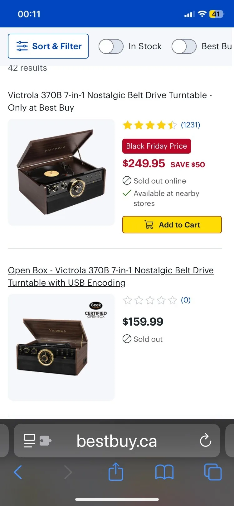 Victrola 370B Belt Drive 7 in 1 Turntable/CD/Cassette/MP3 player image indicator(3)