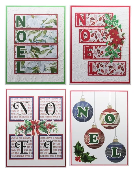 Christmas card - handmade - "Noel" themed