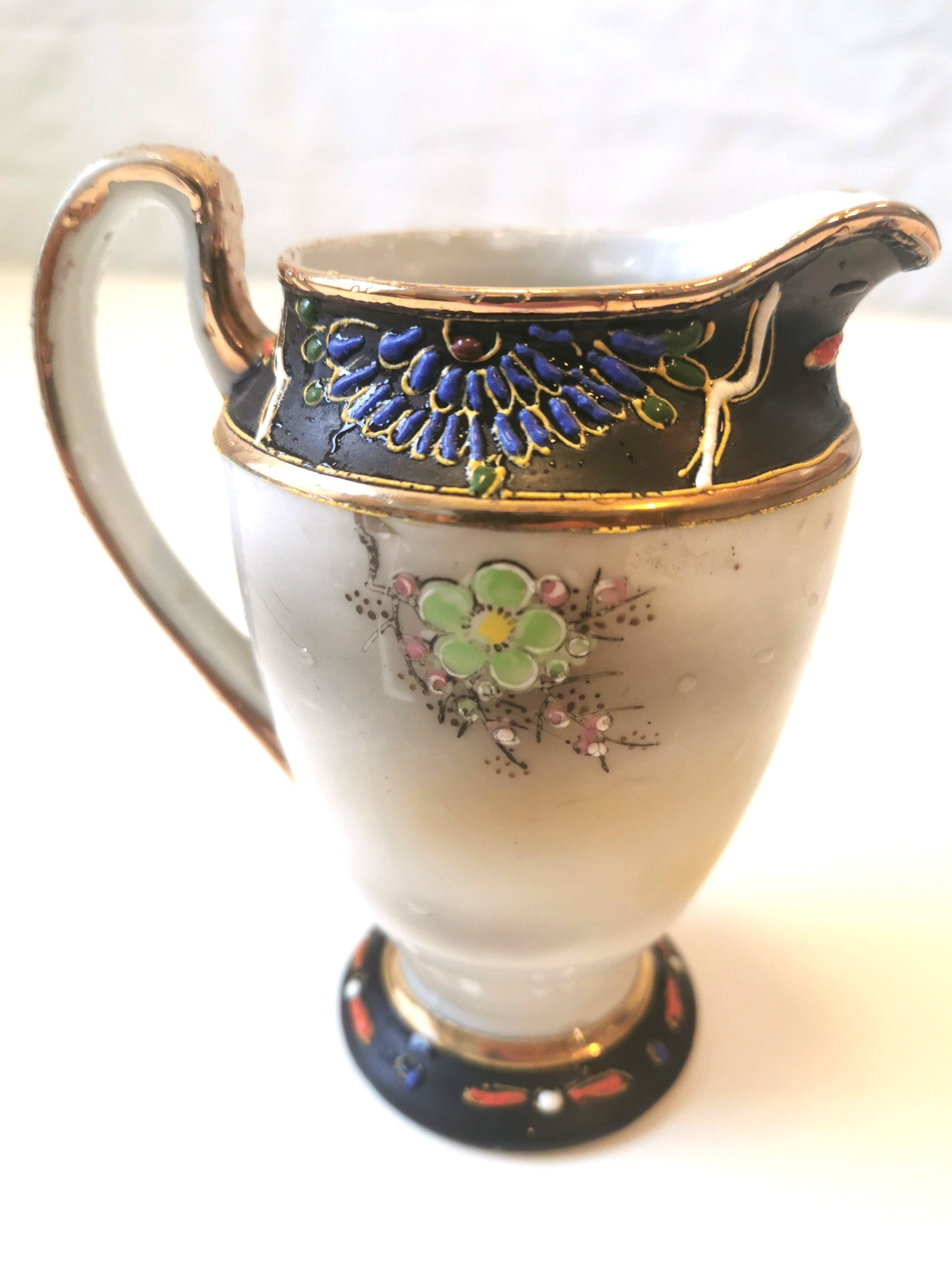 50s Mikori Japan Tea Set Hand Painted Sugar Creamer Tea Pot - photo 2
