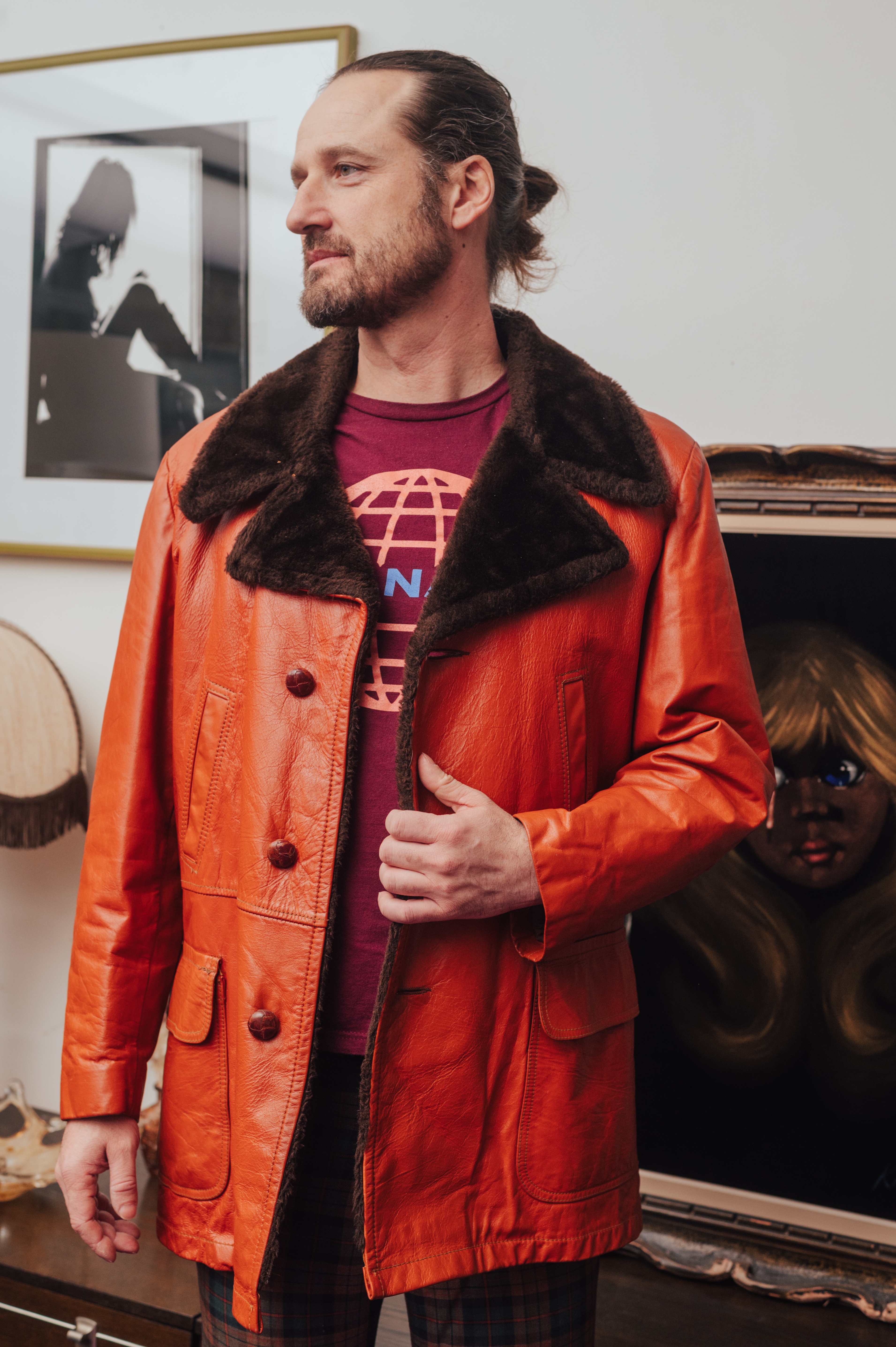 70's Vintage William Barry Leather Jacket- Shearling Lined - photo 2