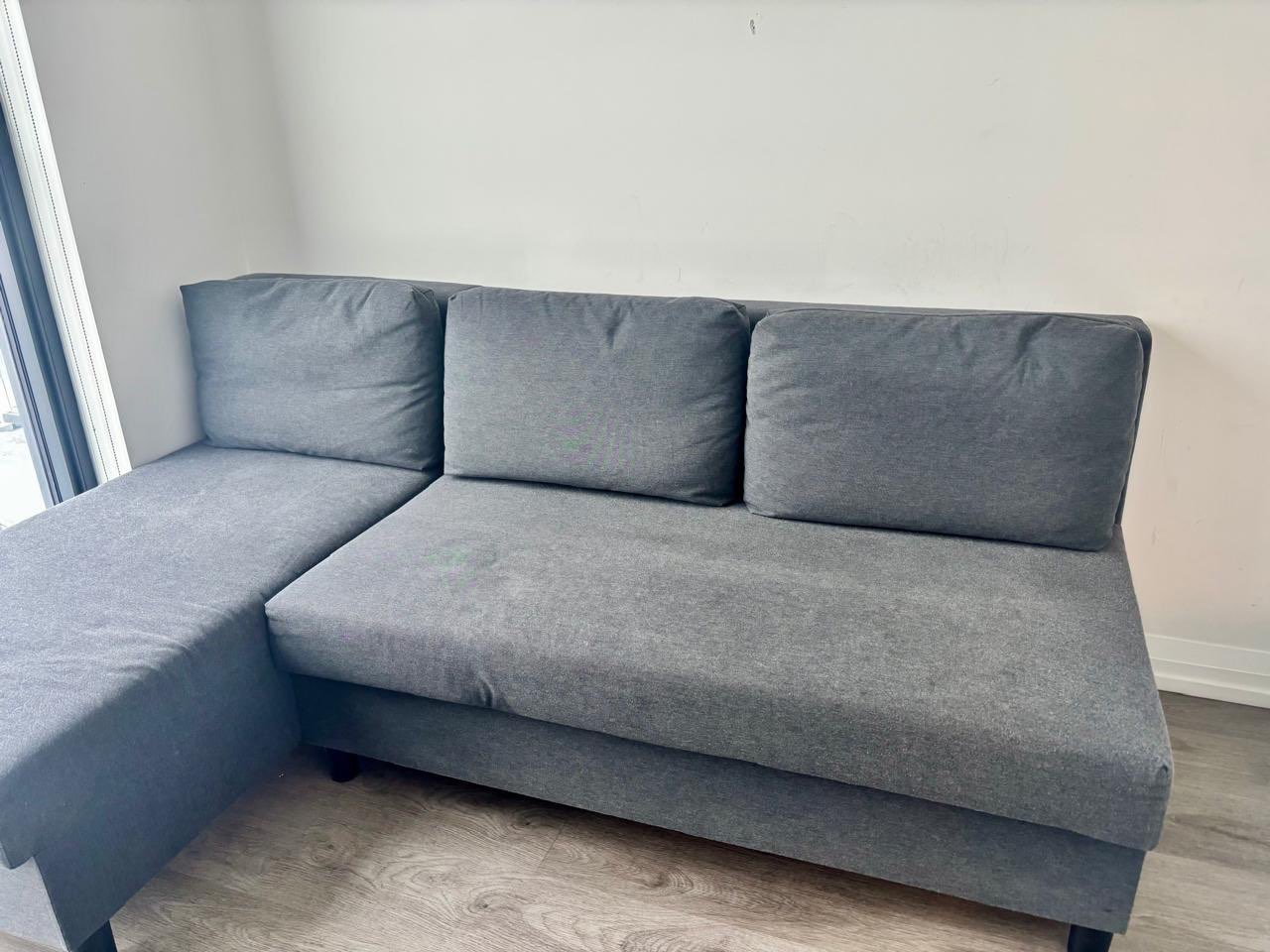 Corner sofa-bed with storage, dark gray - photo 3