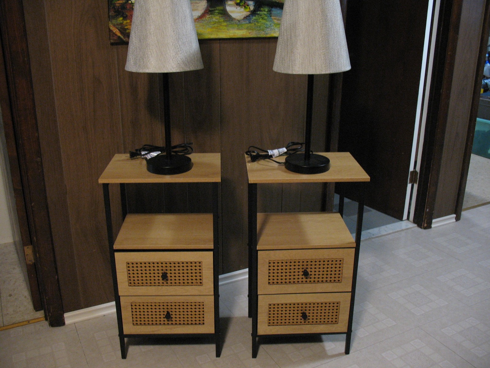 2 Bamboo End Tables, BRAND NEW, Free 2 New Lamps