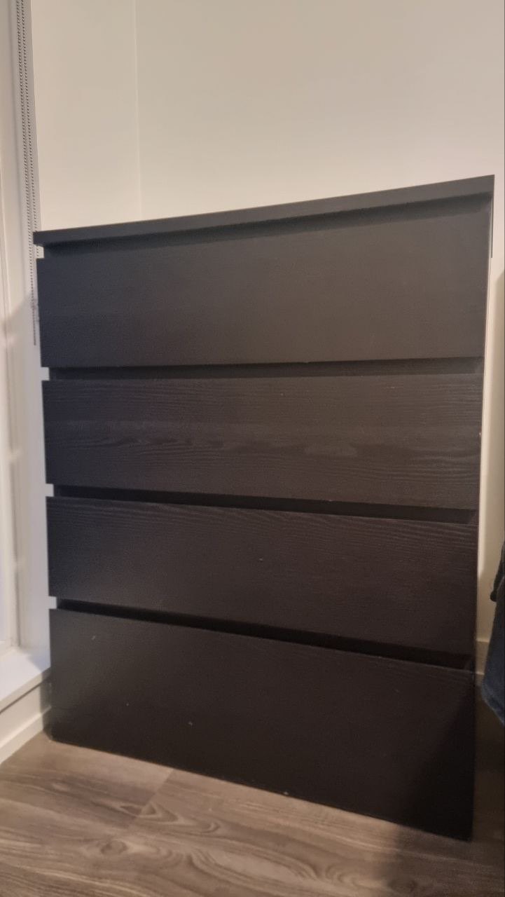 IKEA Malm Black-Brown 4-Drawer Dresser