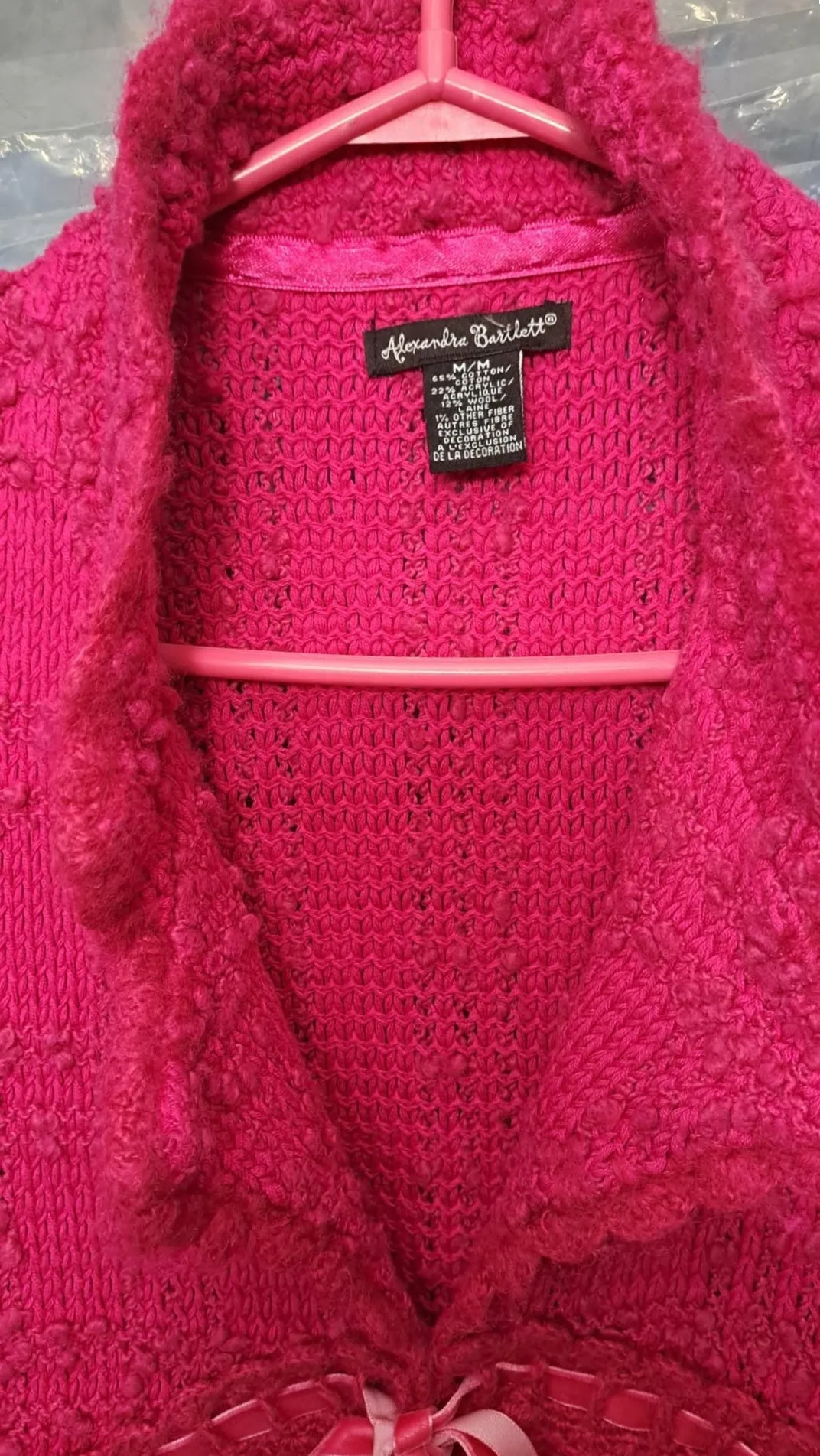 Alexandra Bartlett Vintage Knee Length Textured Knit Cardigan