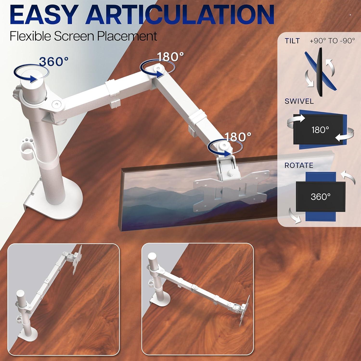 New White Monitor Desk Mount - Up to 32" - photo 4