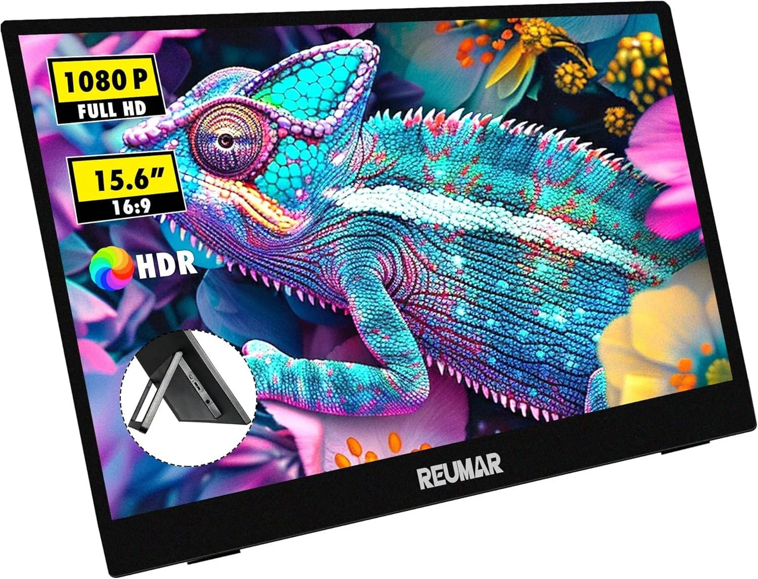 Portable Monitor 15.6 inch, 1080P HDR FHD, Adjustable Bracket