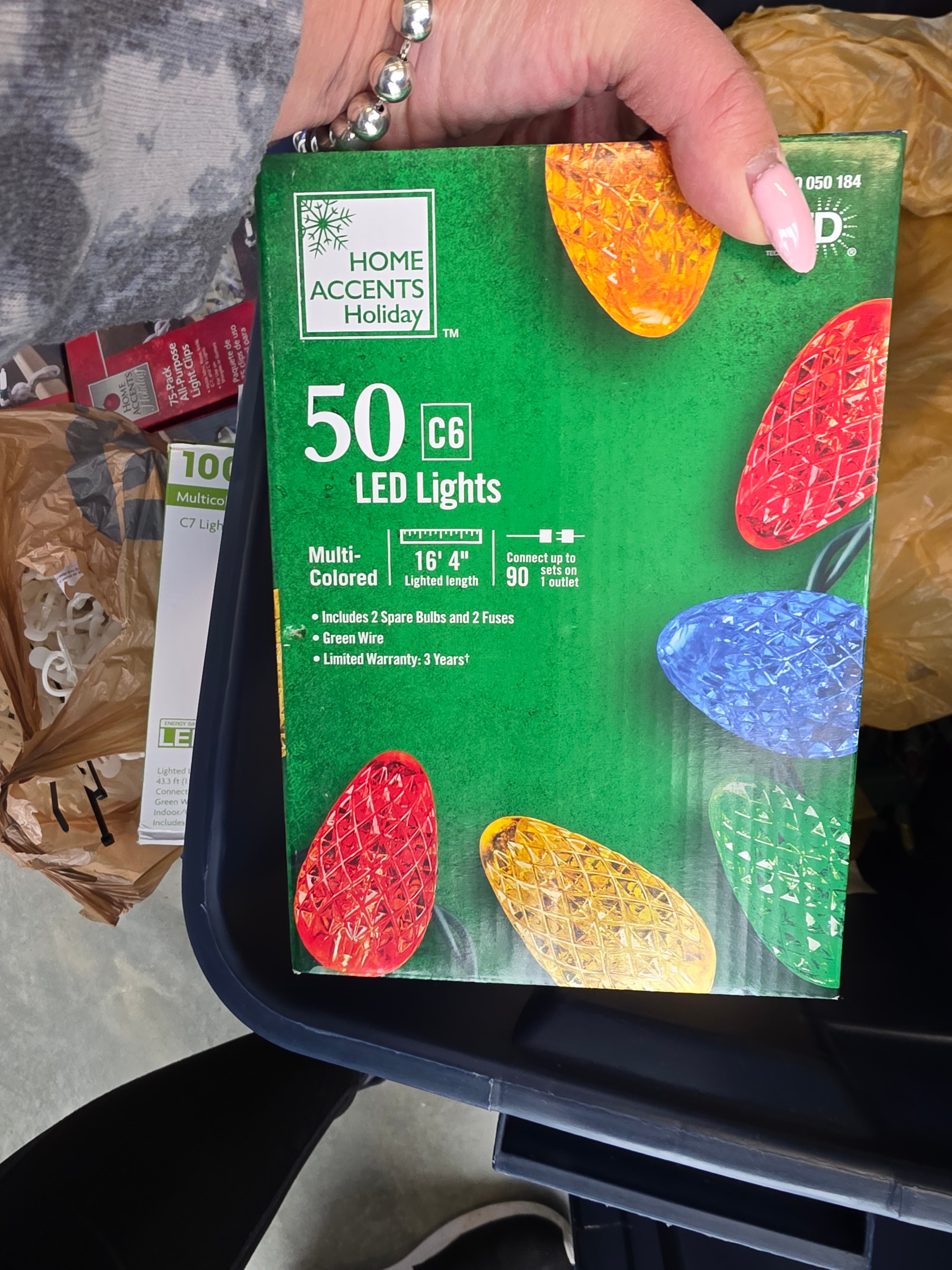 🎄 Large Tote of LED Christmas Lights