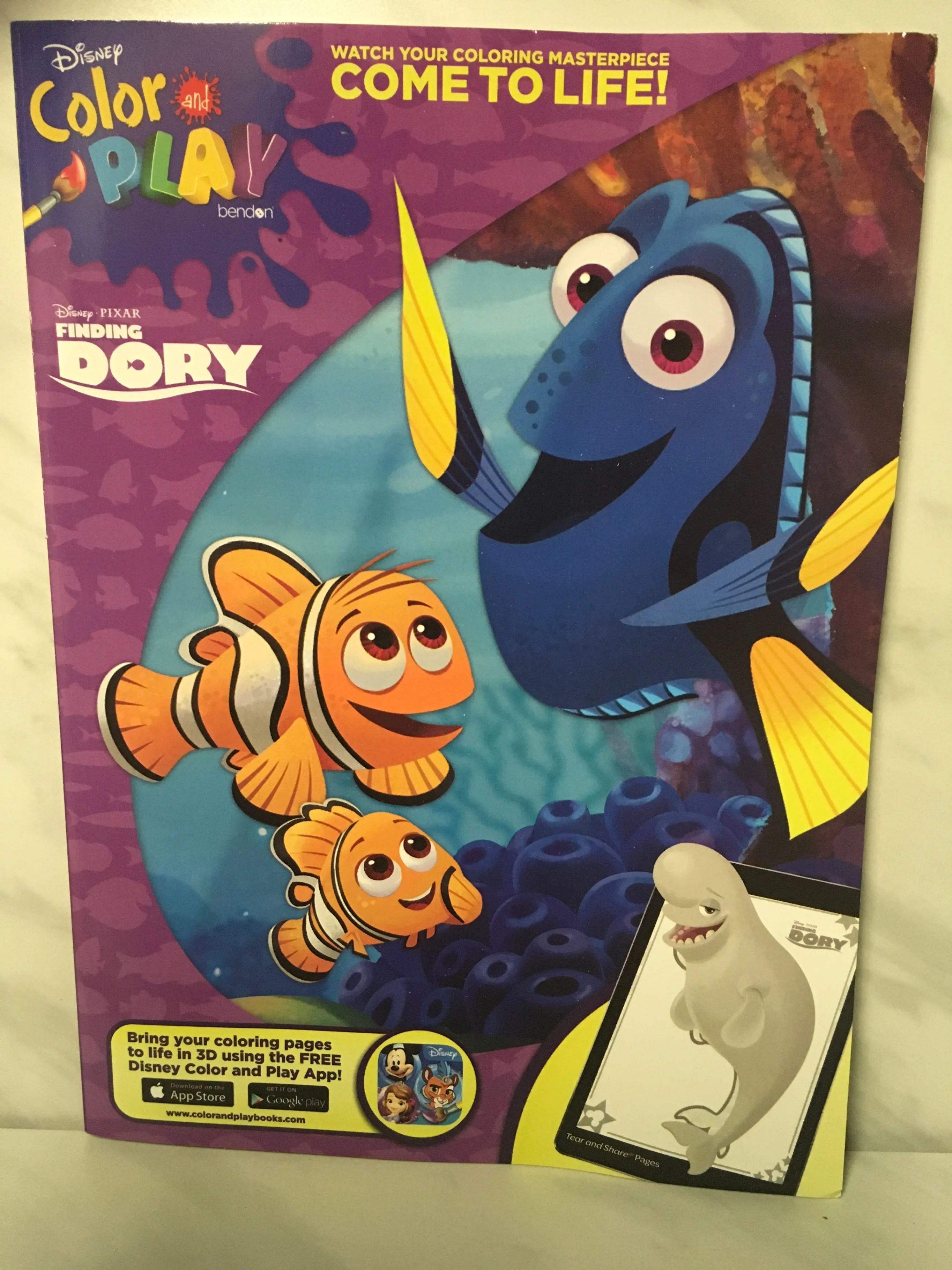 Disney Pixar Finding Dory Color & Play Coloring Book
