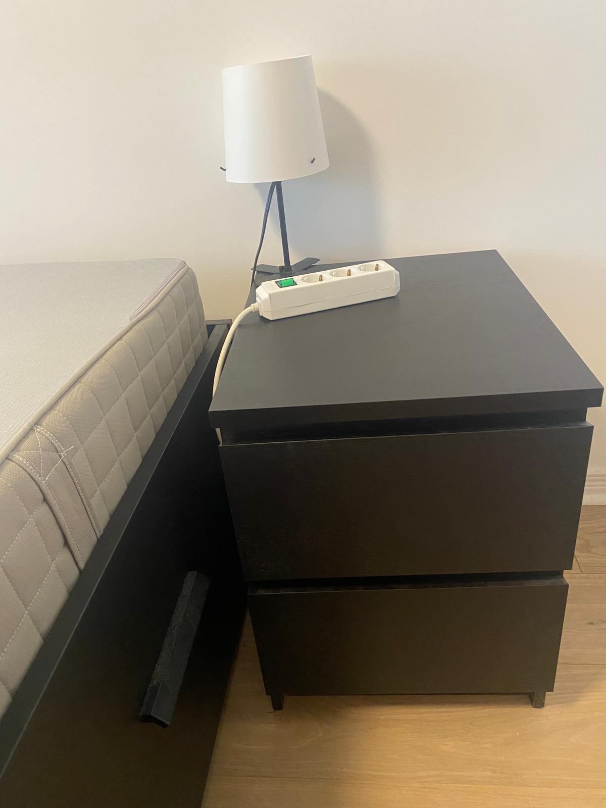 2x IKEA Malm 2 Drawer Nightstand