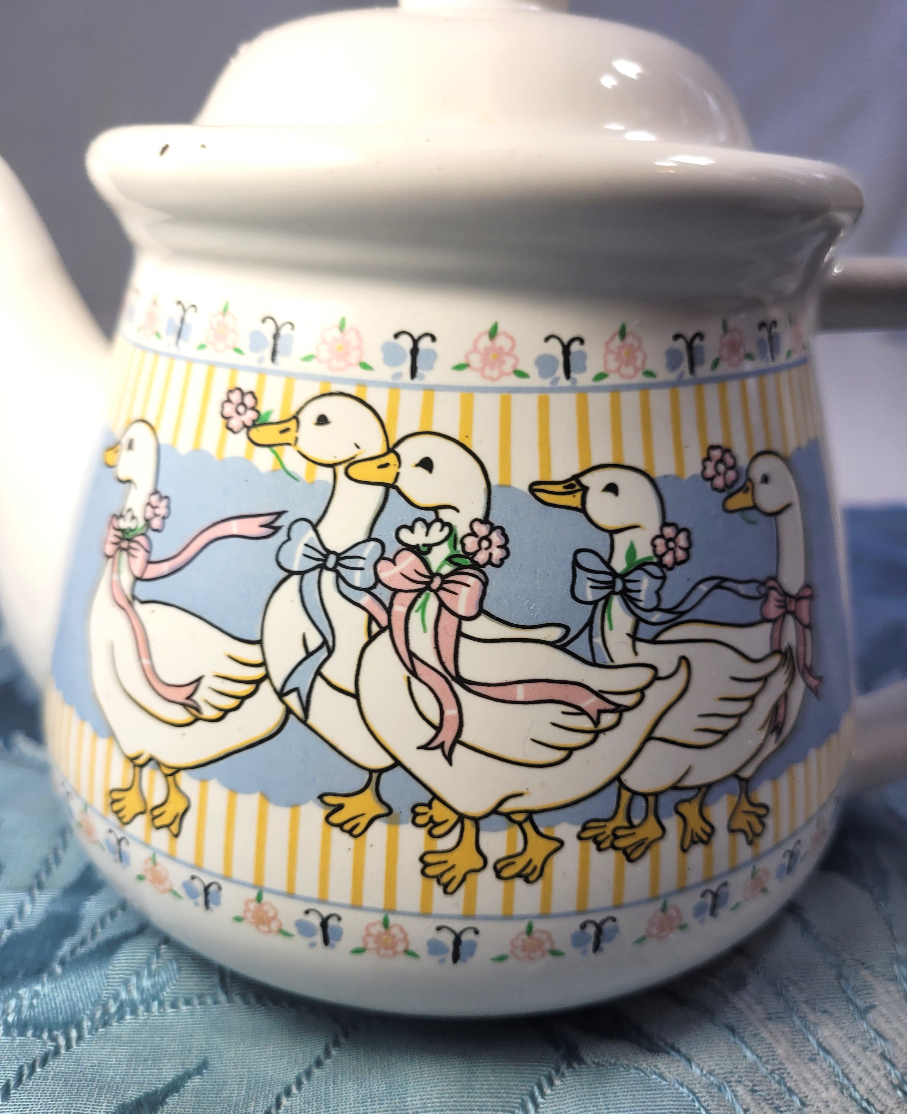 80s Ribbon Geese Teapot with Lid - The Collection B&D Taiwan - photo 4