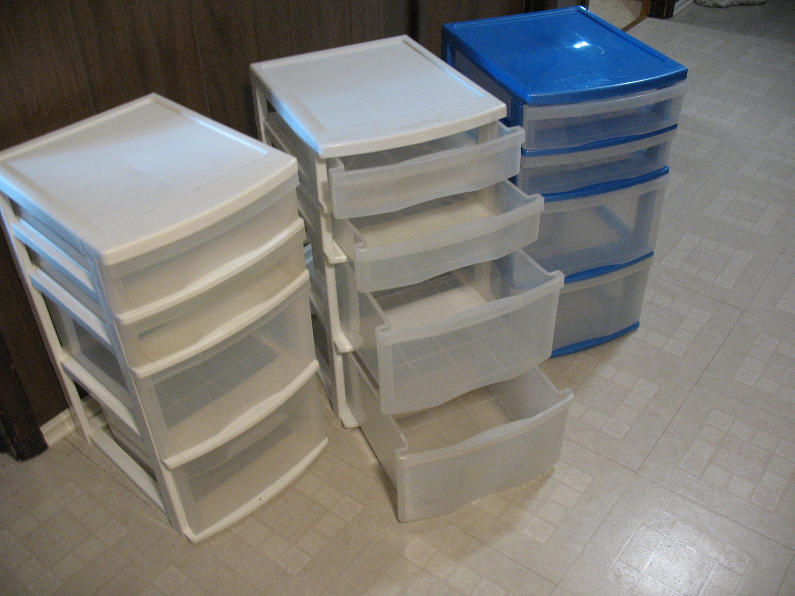 Three 4 Drawer Clear Plastic Storage Towers - photo 4