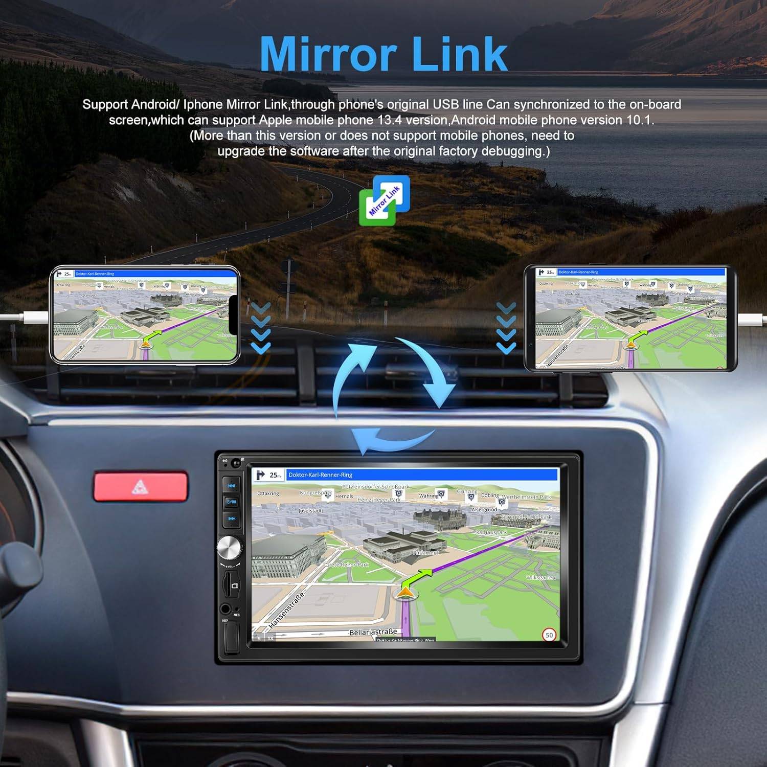 SIXWIN Double Din Car Stereo 7" - CarPlay & Android Auto - photo 3