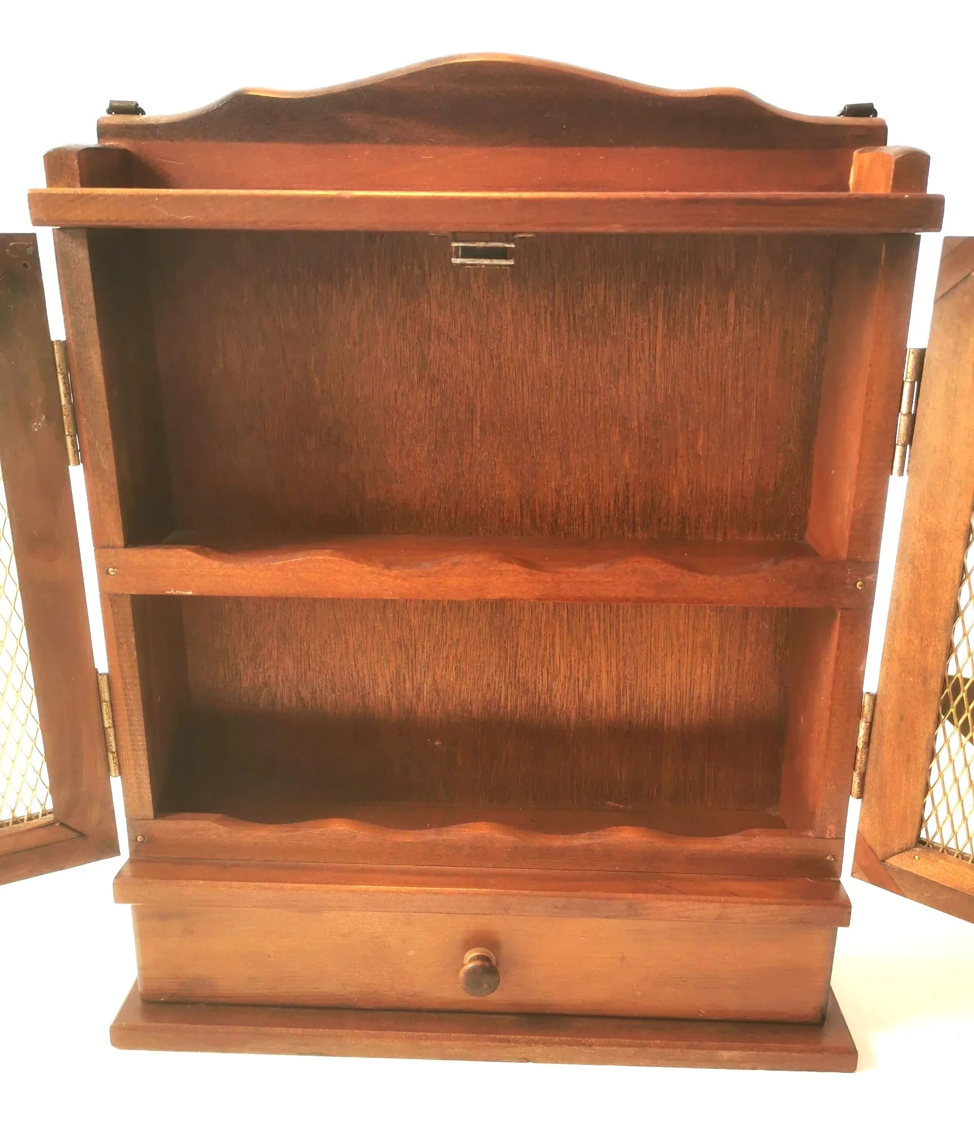 1960s Mini Curio Wood Cabinet Spice Rack Display Figurines Incl. image indicator(7)