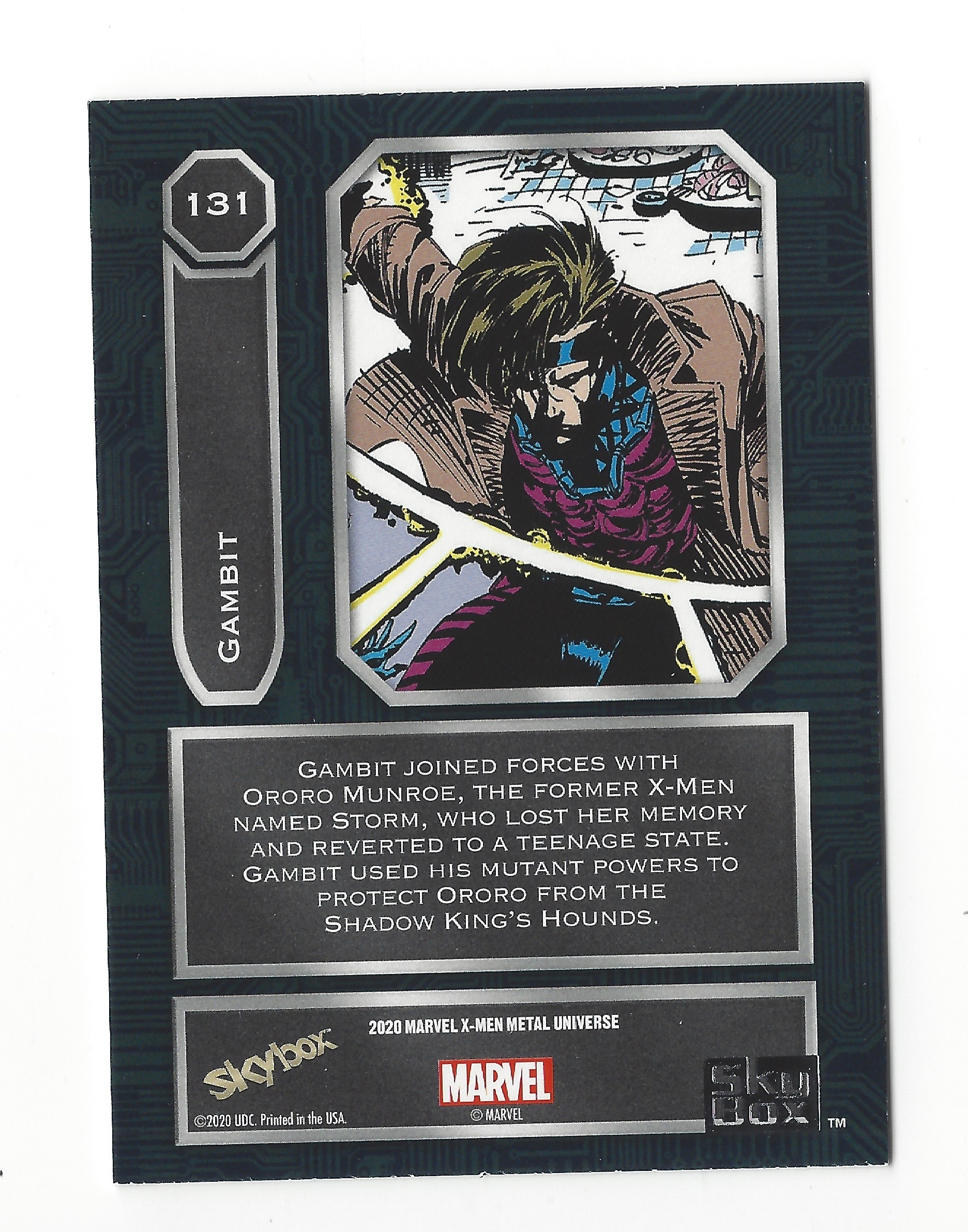 2020 Marvel X-Men Metal Universe #131 Gambit SP - photo 2