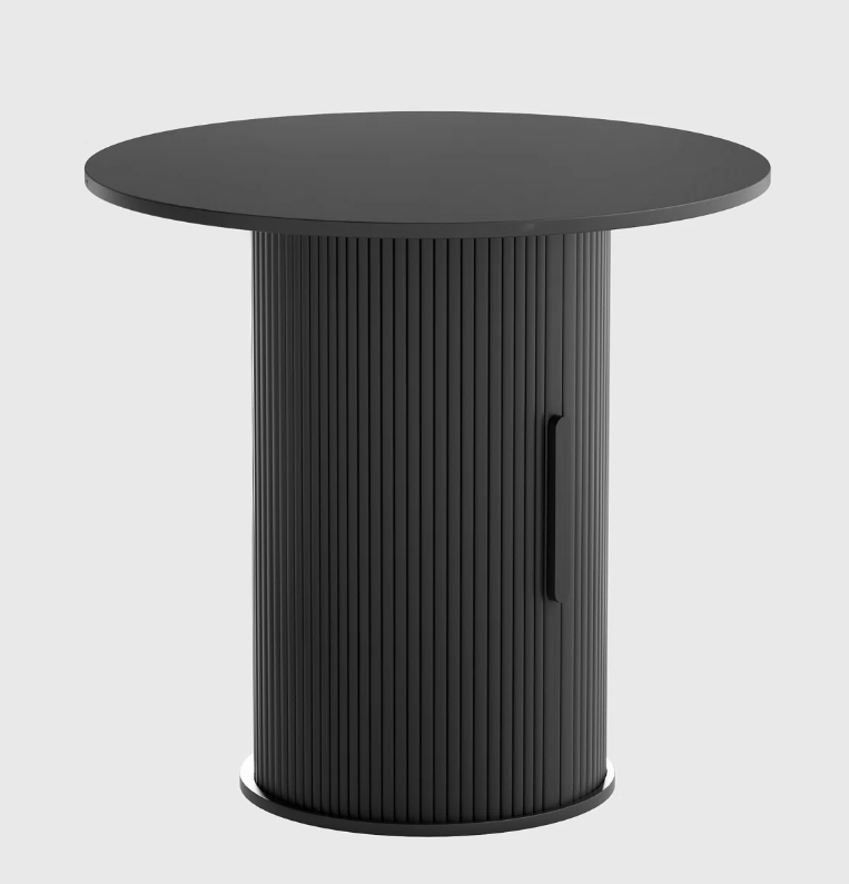 Round Black Accent Dining Table with Storage (New in box) - photo 3