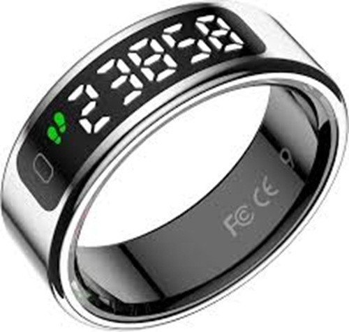 Smart Ring with Display, Health Tracker, Bluetooth, Size 12