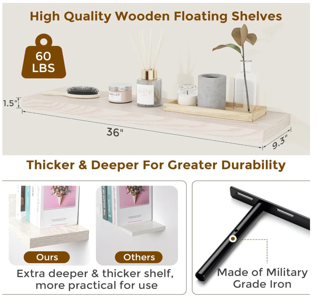 New Two (2) Floating Shelves image indicator(2)