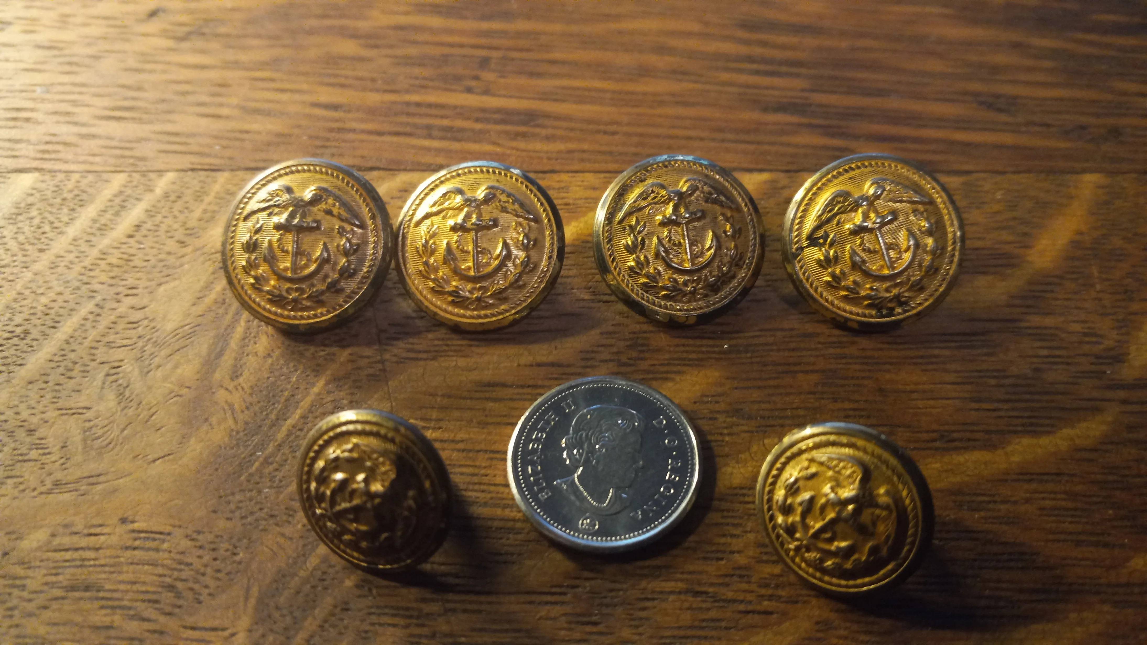 6 Naval Military Uniform buttons