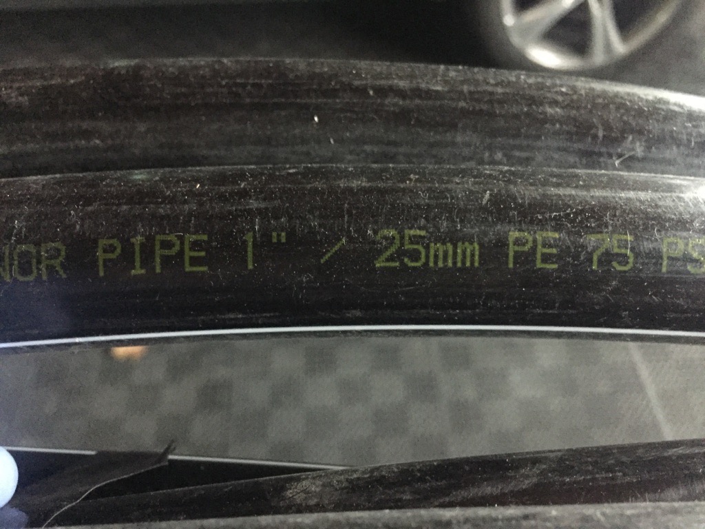 1" / 25mm PE 75 PSI Pipe - Black with White Stripe - photo 2