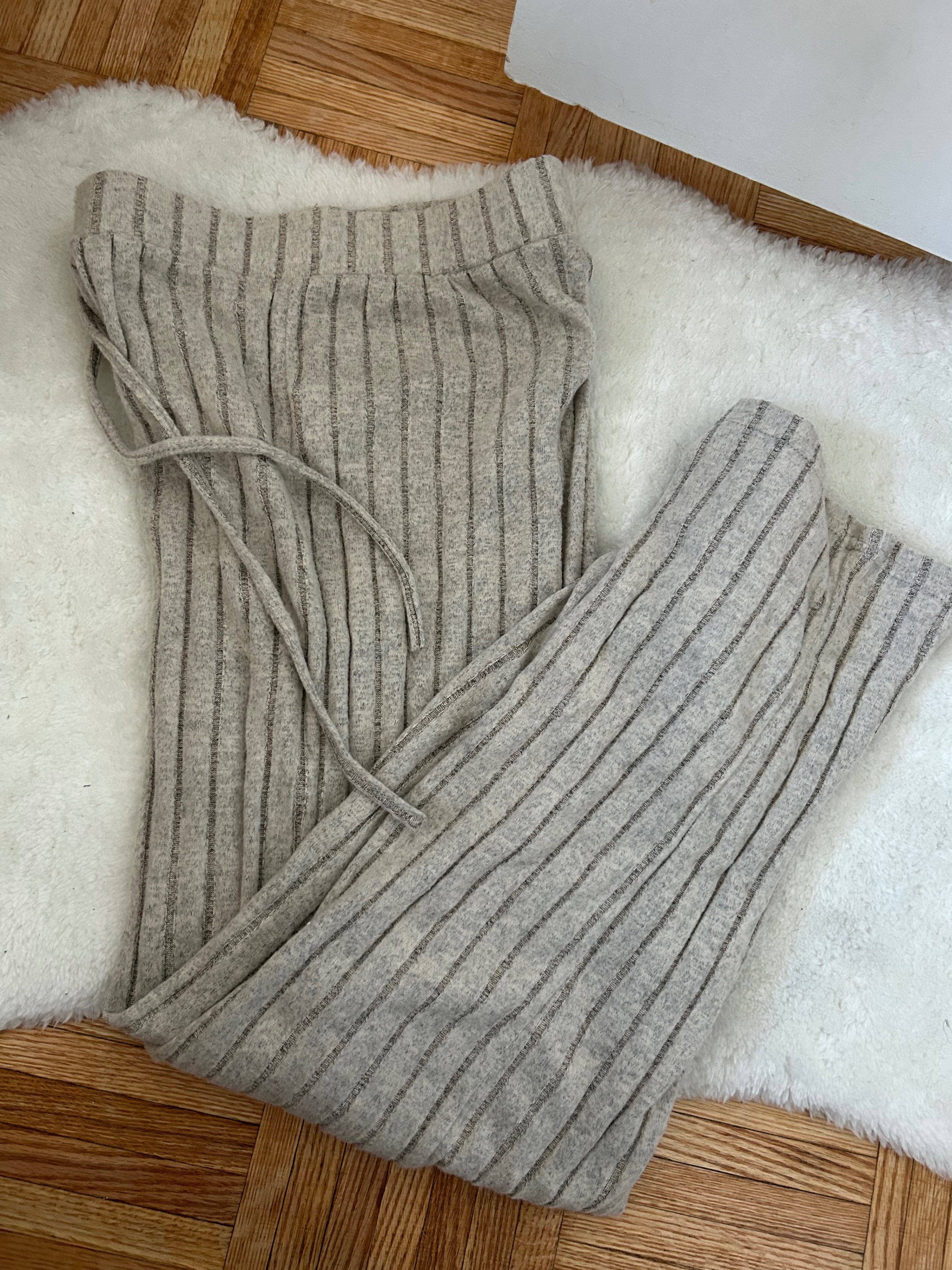 Shein Grey Ribbed Pants - Size S