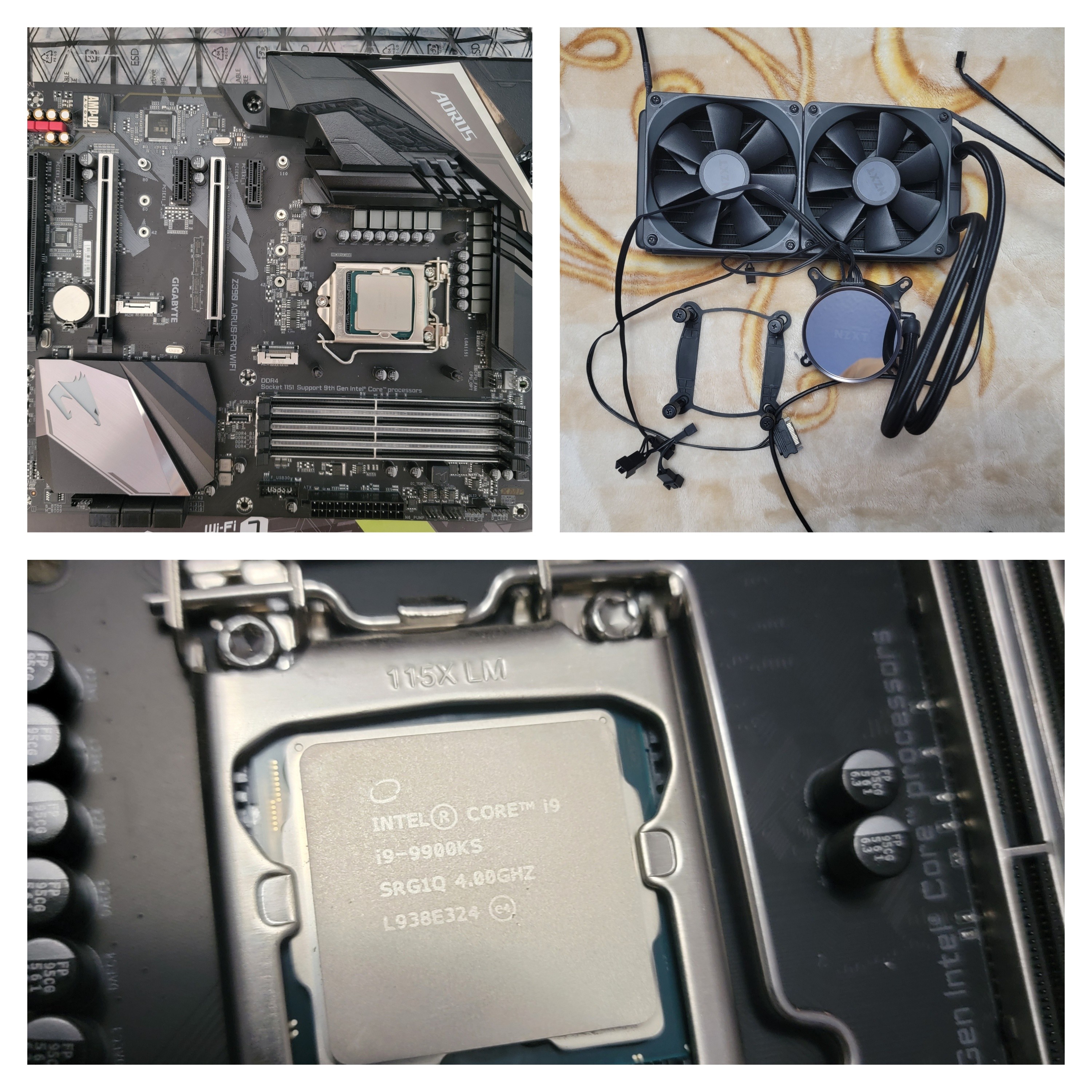 i9-9900KS + GIGABYTE AORUS Z390 WiFi + NZXT Kraken AIO COMBO