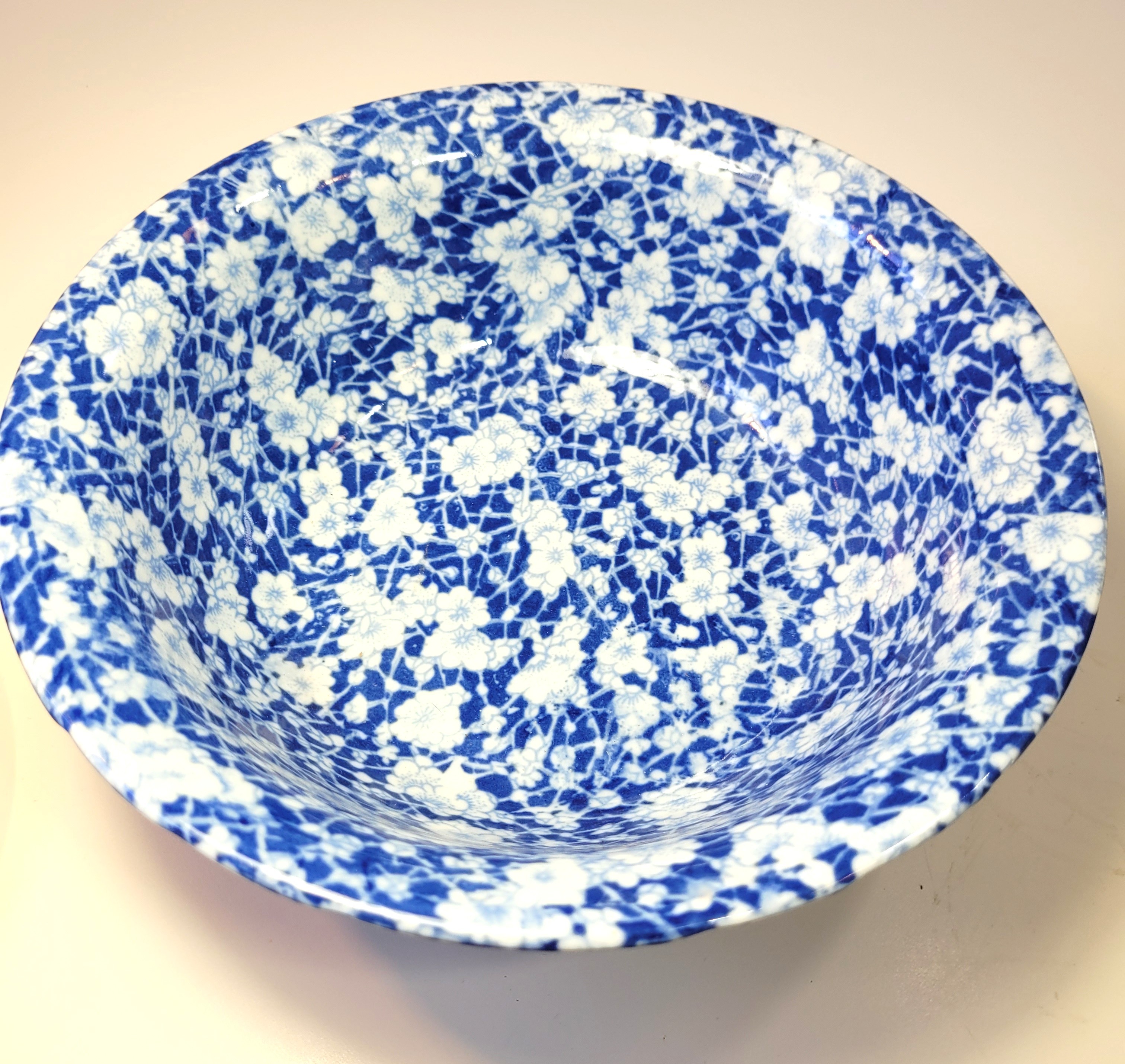 Ironstone Flow Blue Pitcher and Bowl Set Vintage Reproduction - photo 4