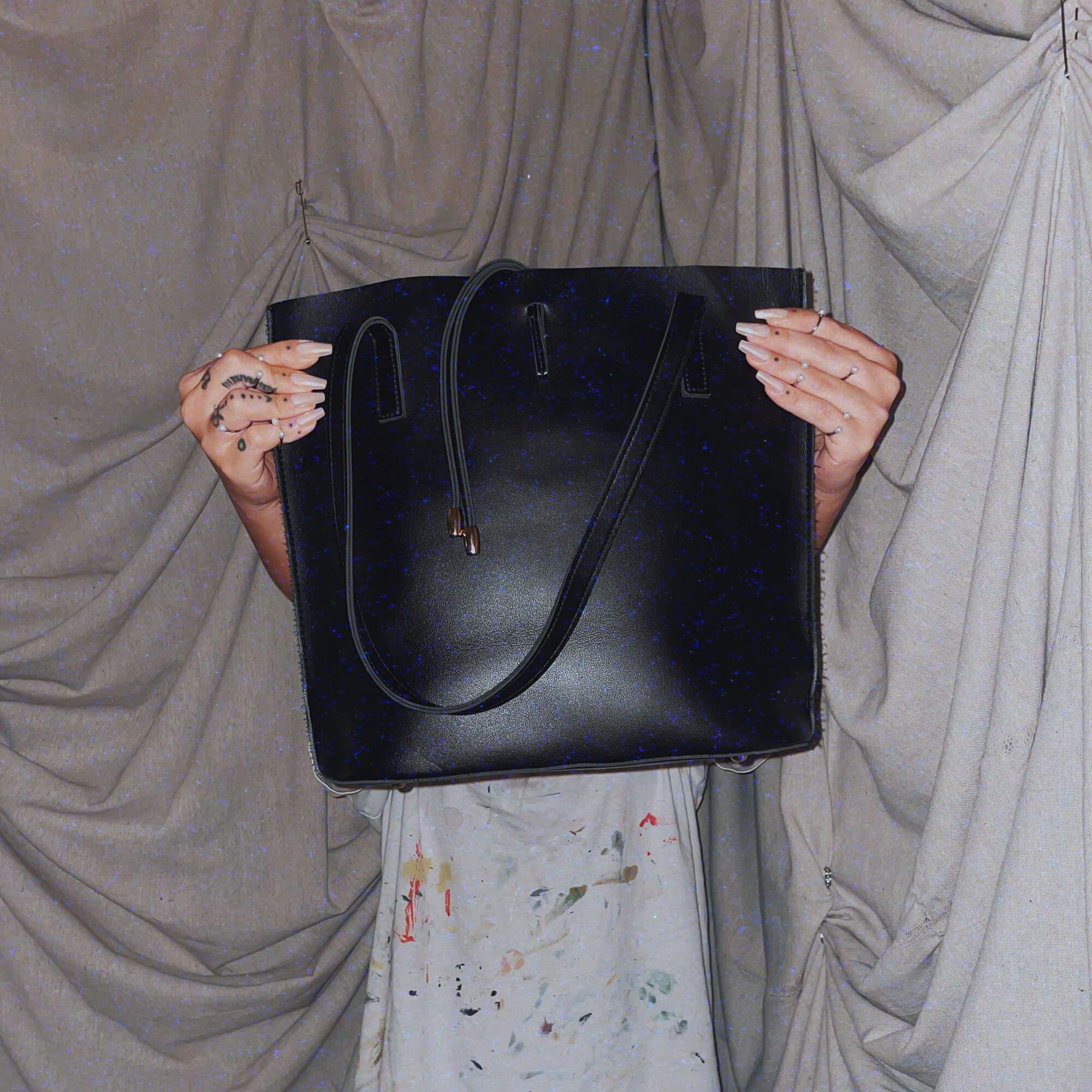 Black leather Small Bucket Purse