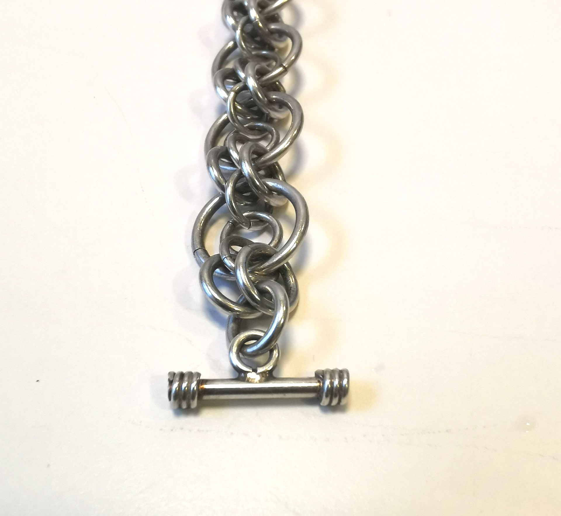 Heavy 39g Vintage Thai Sterling Silver Chainmail Bracelet - 8" - photo 2