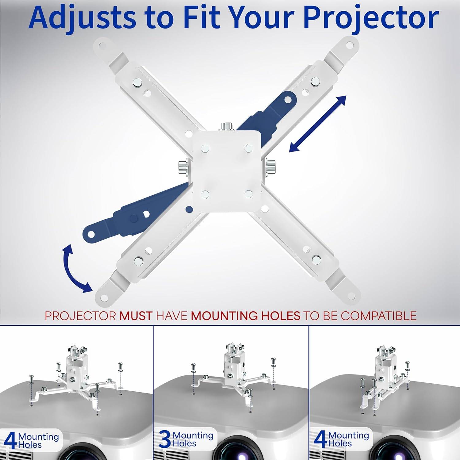 New VIVO White Projector Mount - Adjustable Height - photo 5