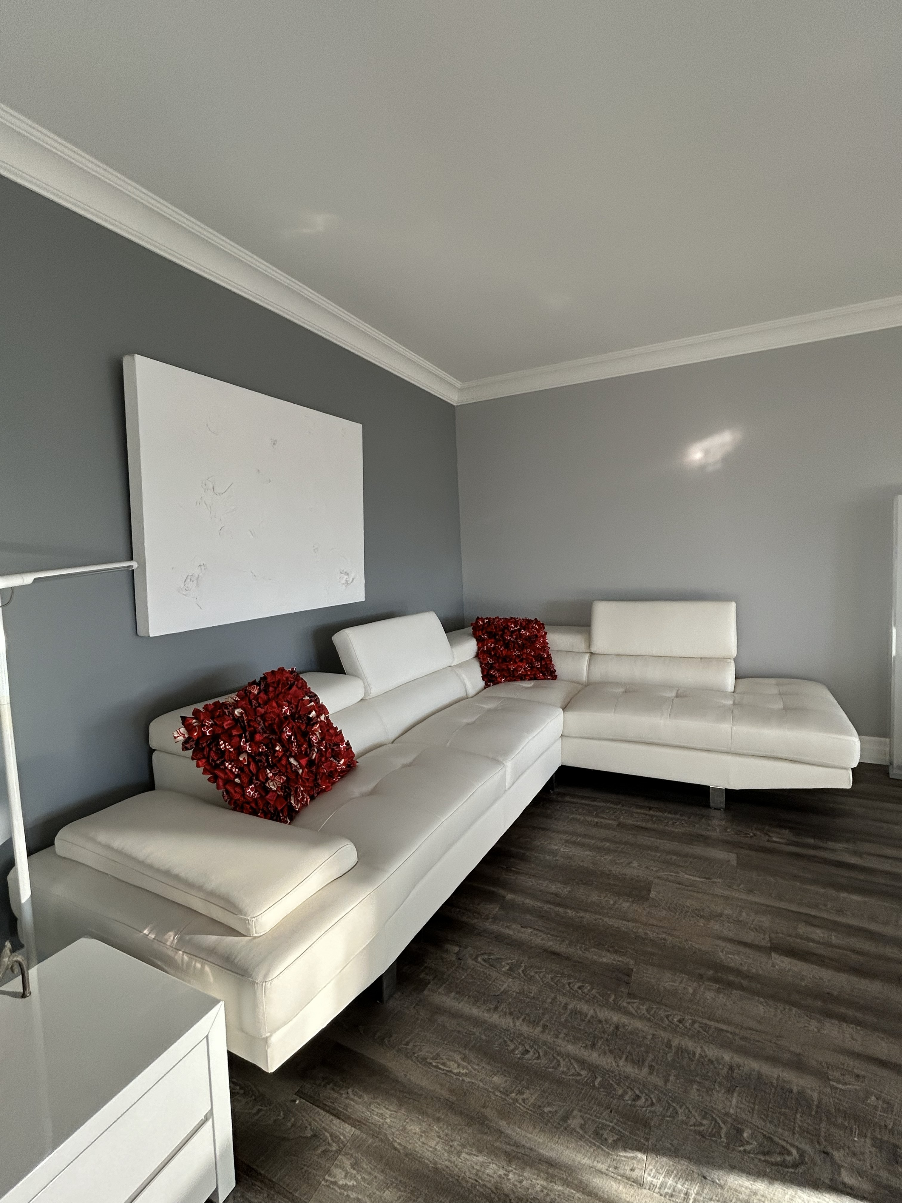 Modern White Sectional - Vegan Leather - photo 2