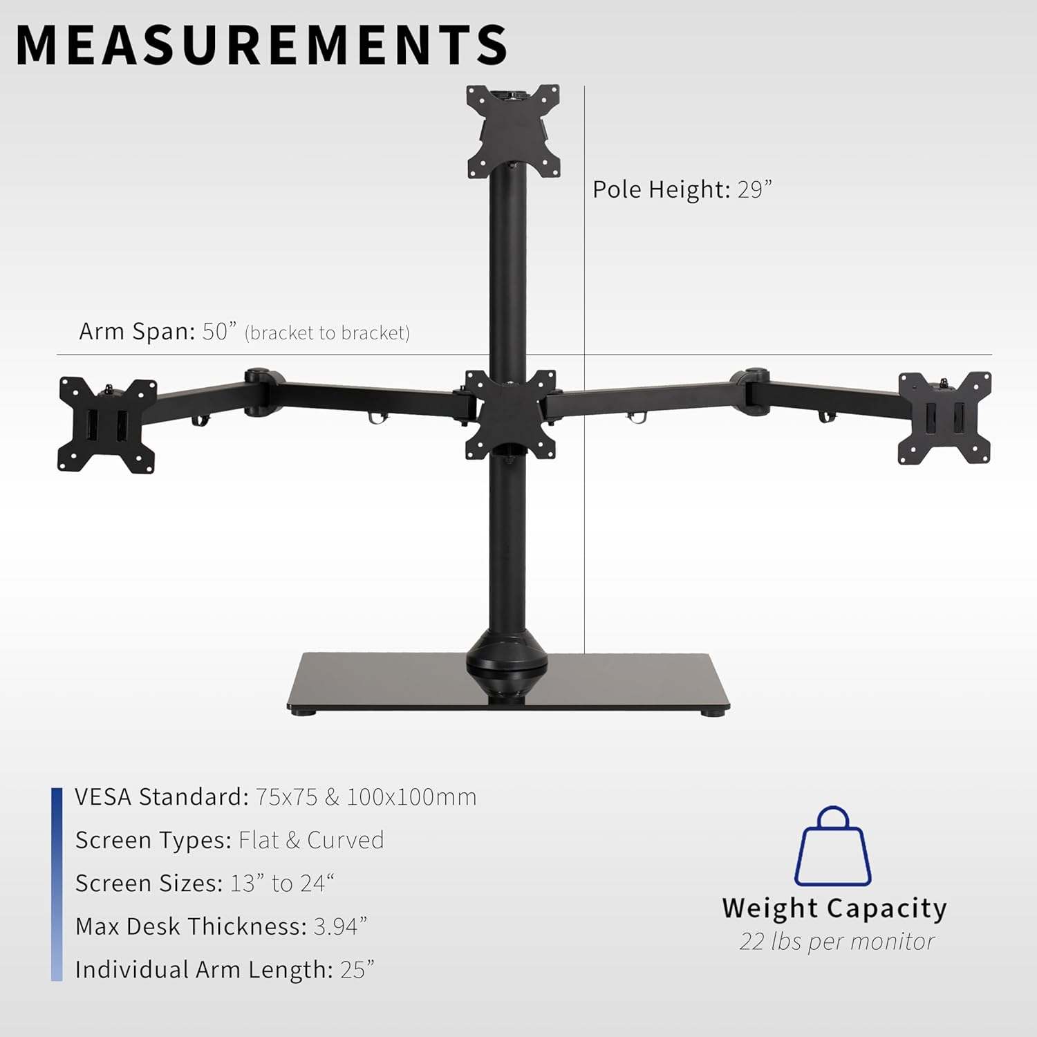 New VIVO Steel Quad Freestanding  Computer Monitor Desk Mount - photo 2