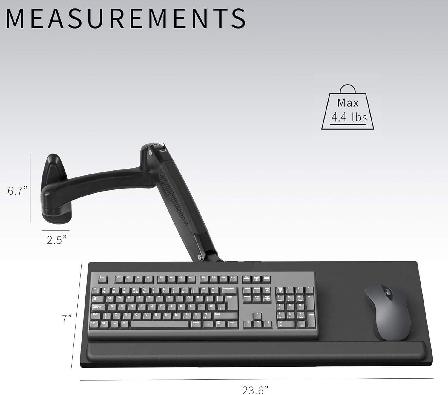 New VIVO Black Wall Mounted Keyboard Tray - photo 4