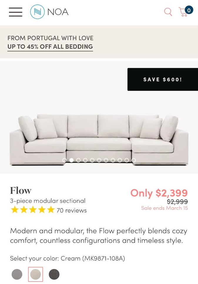 3 Sectional Sofa - Noa Home - photo 3