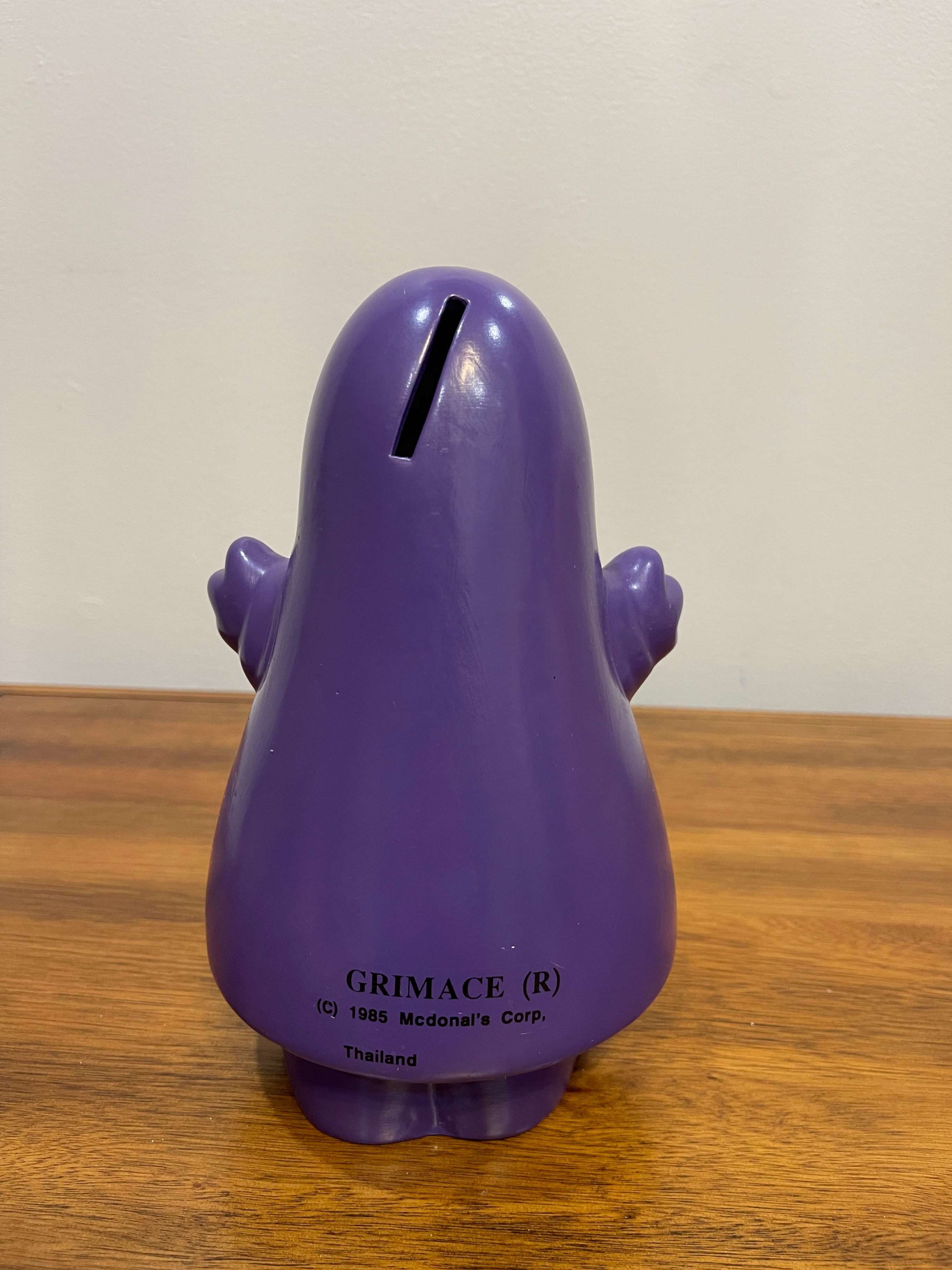 Vintage McDonald's GRIMACE 9” Ceramic Piggy Bank With Plug 1985 - photo 3