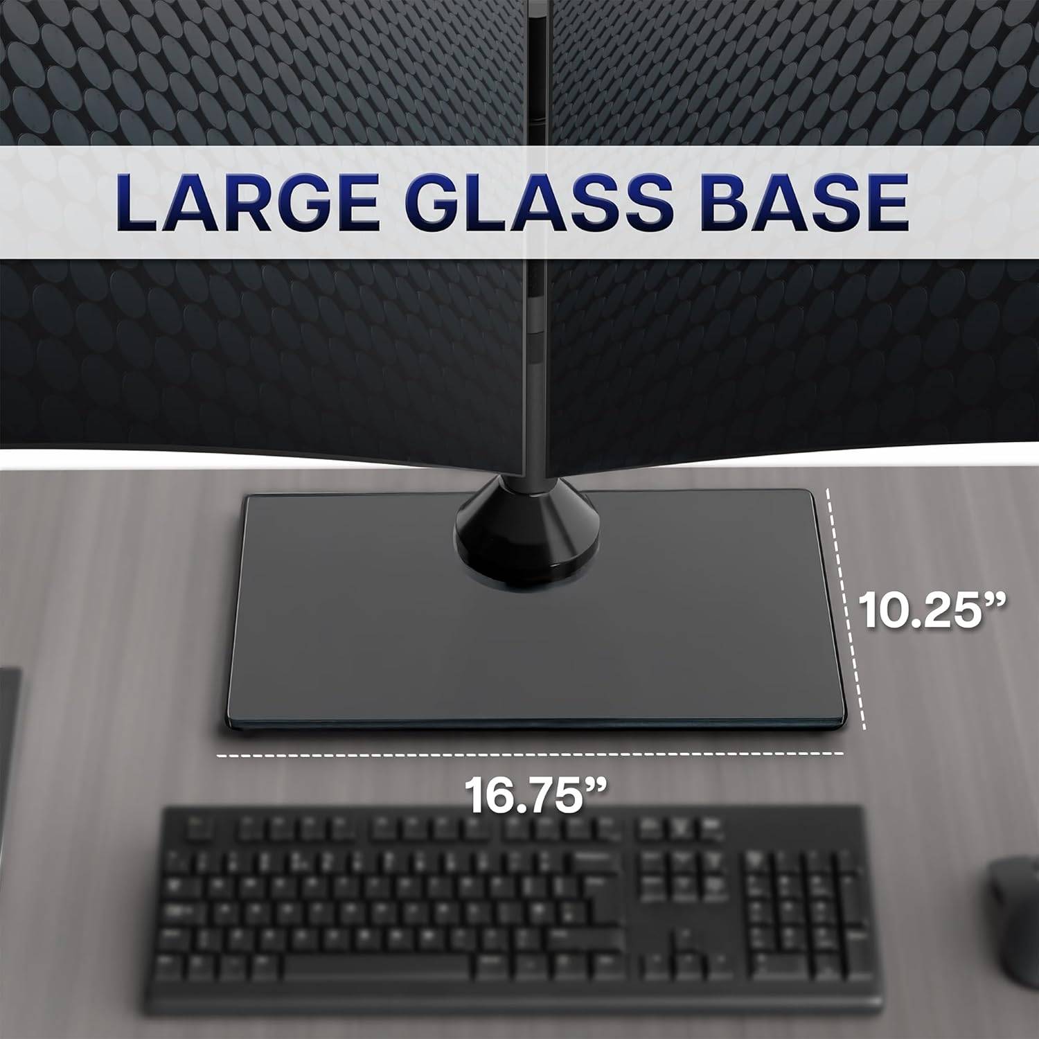 New  VIVO Freestanding Dual Monitor Stand with Sleek Glass Base - photo 2