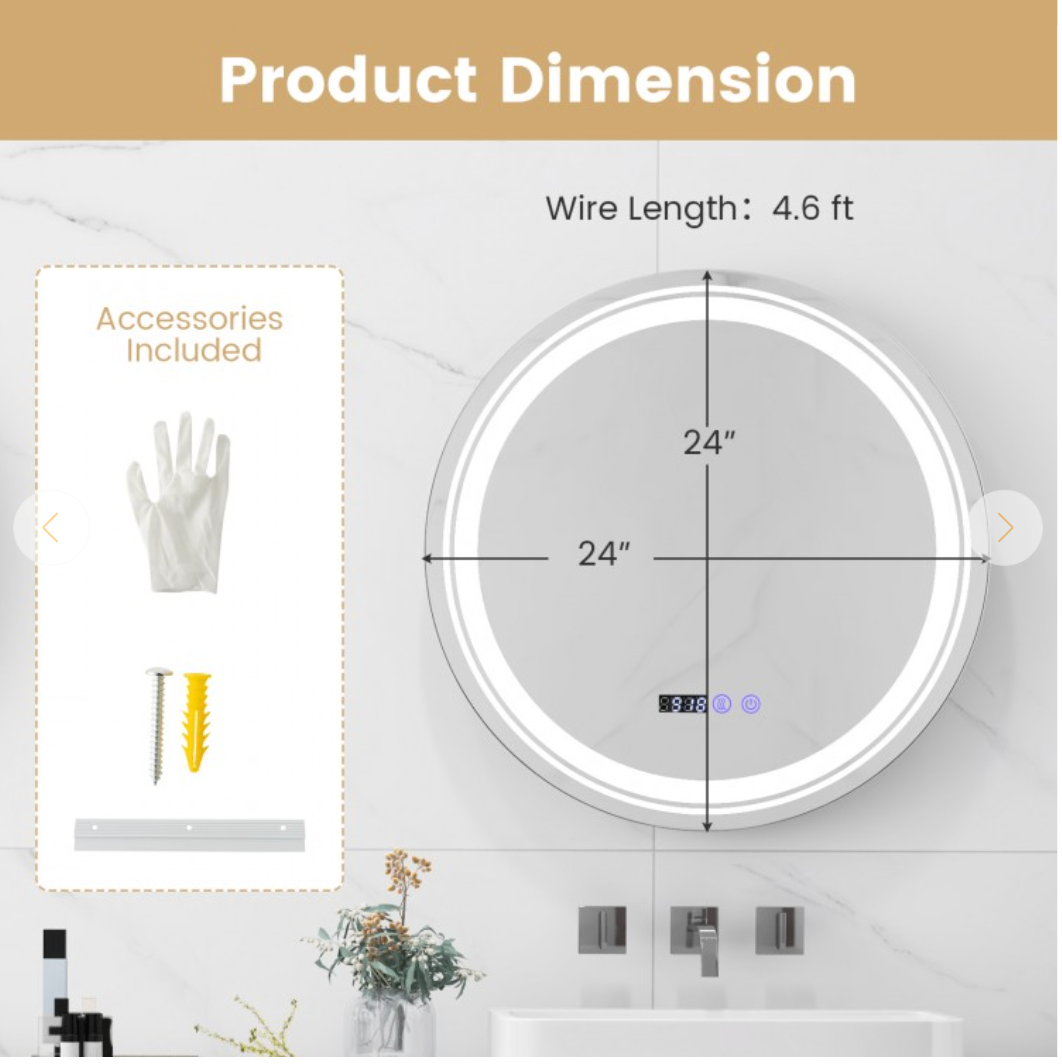 24" round bathroom mirror new low firm price - photo 2