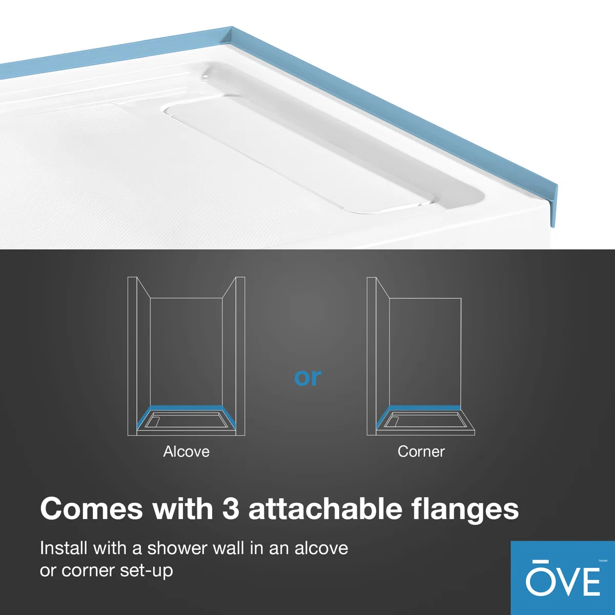 OVE Decors 54-In W X 36-In D Shower Base Pan - photo 4