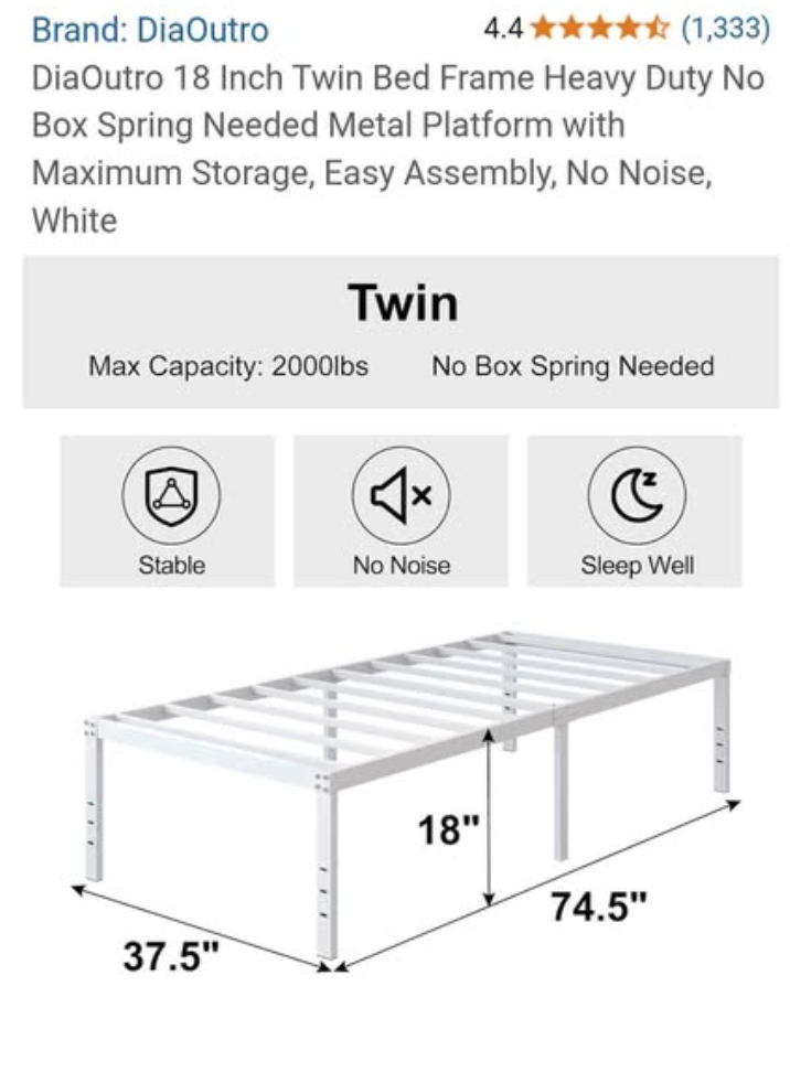 Twin bed frame - photo 2